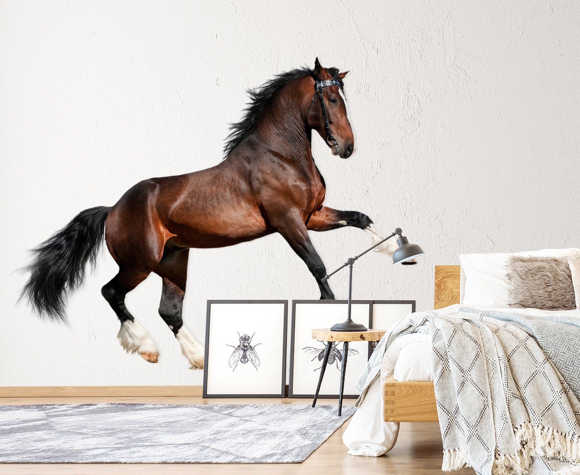 3D Dark Horse 050 Animals Wall Stickers Wallpaper AJ Wallpaper