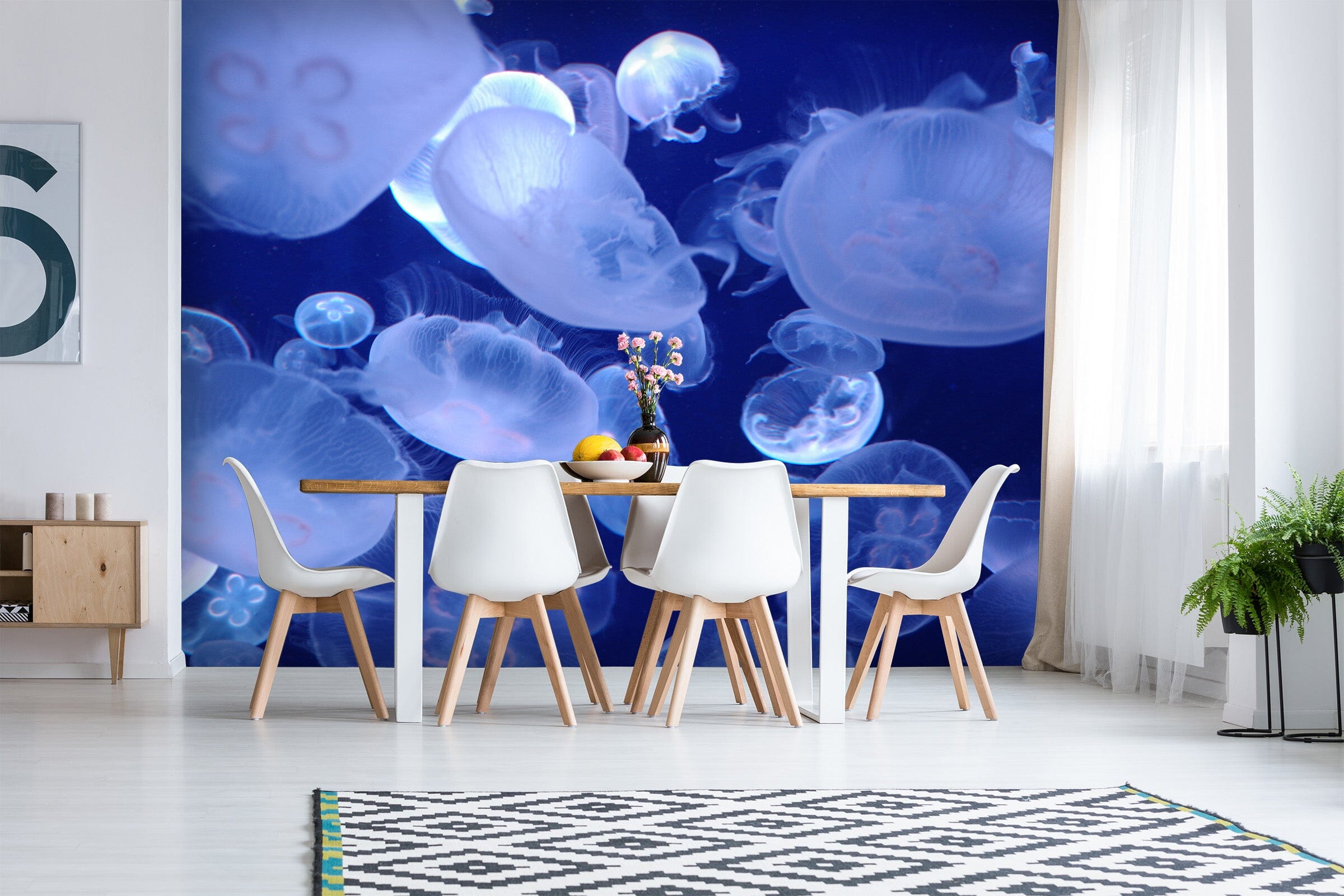 3D Blue Jellyfish 429 Wall Murals Wallpaper AJ Wallpaper 2