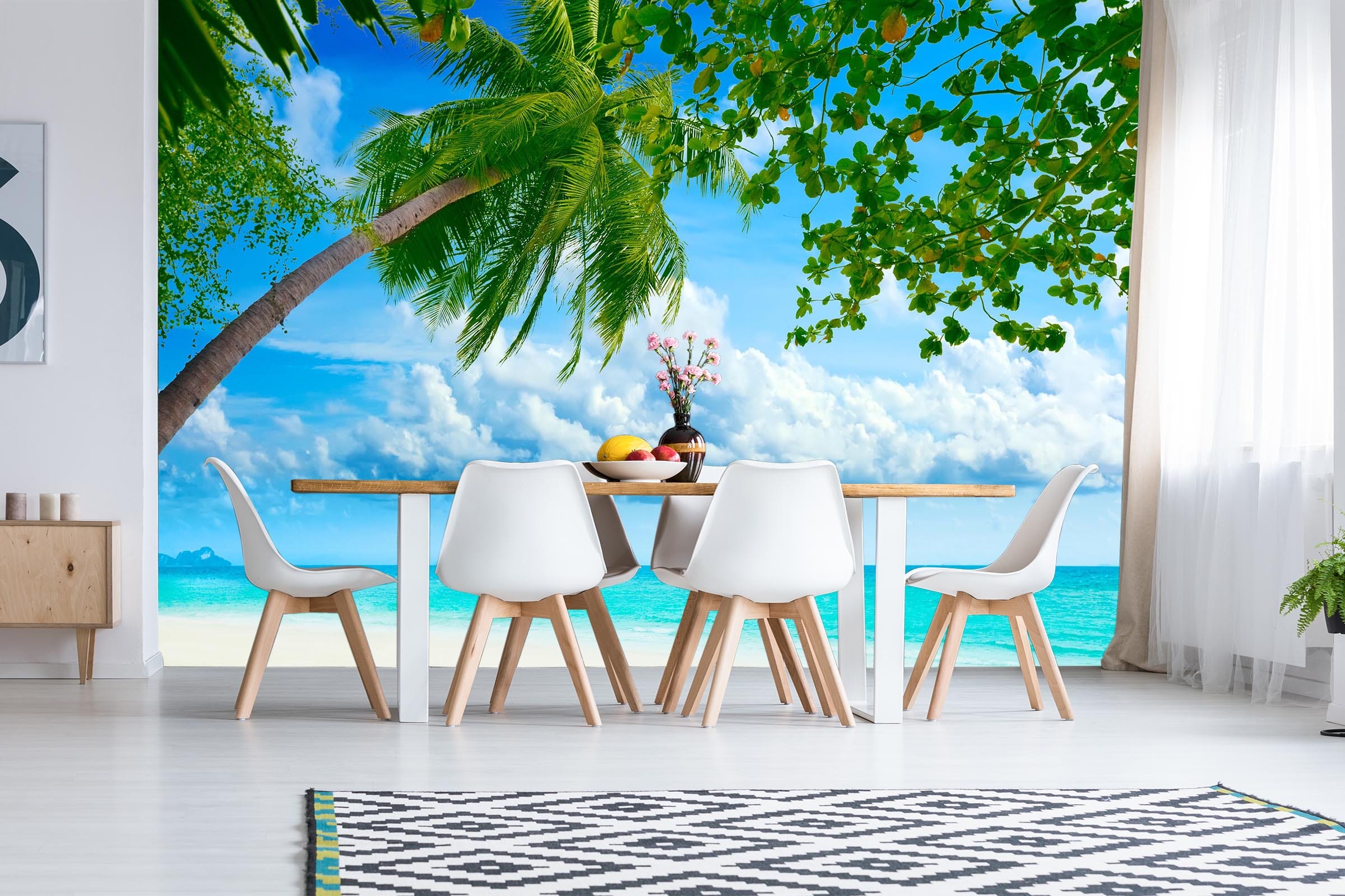 3D Seaside Coconut Tree 002 Wall Murals Wallpaper AJ Wallpaper 2
