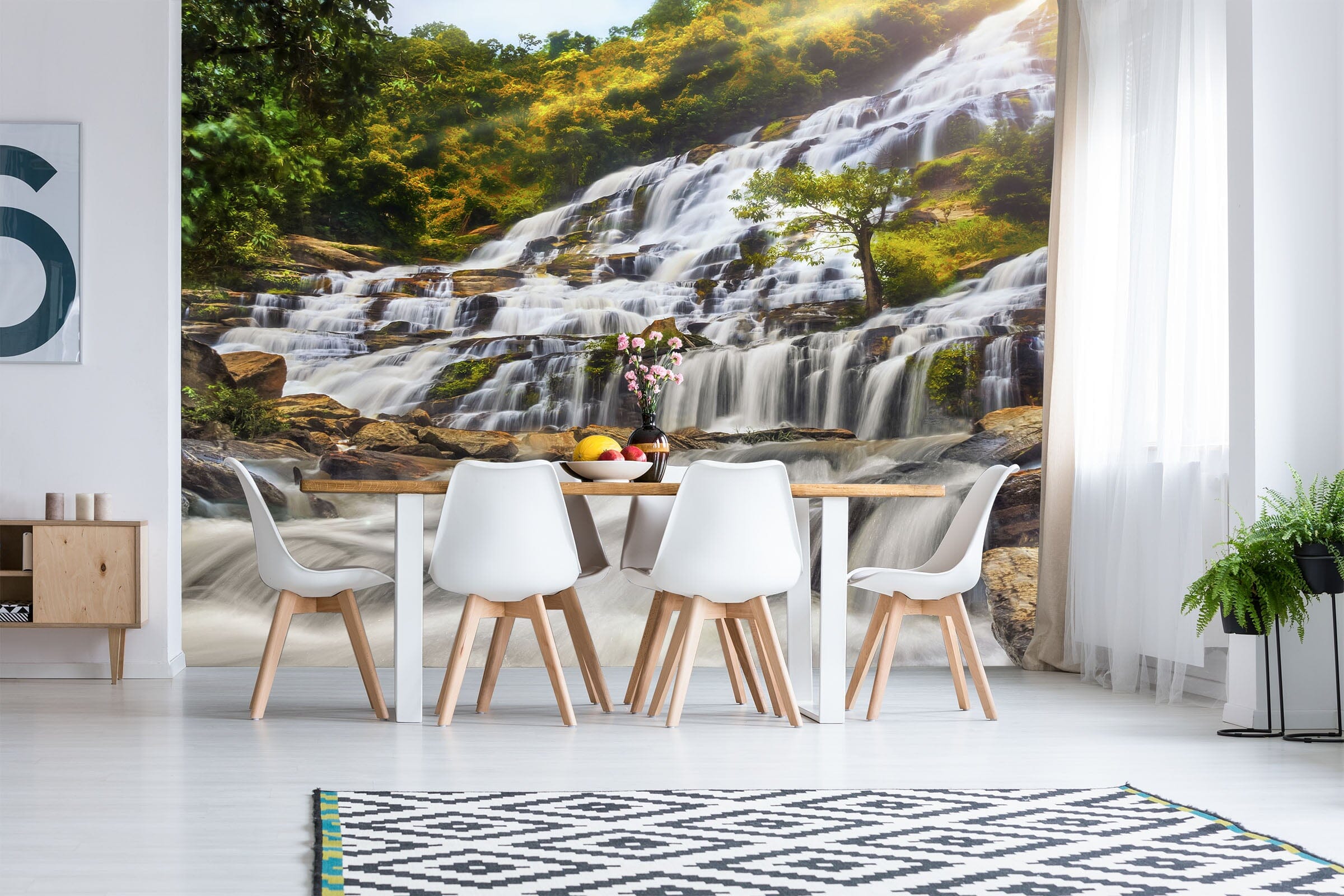 3D Waterfall Mountain 010 Wall Murals Wallpaper AJ Wallpaper 2