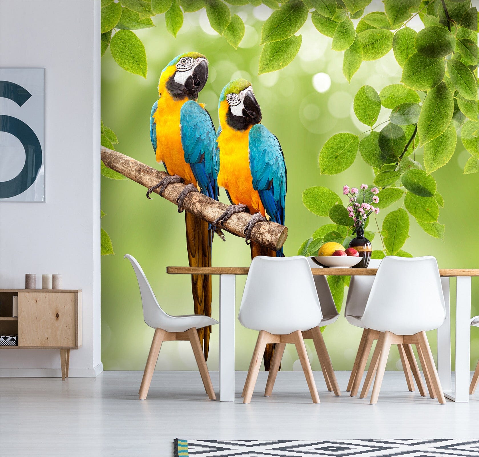 3D Parrot Leaf 445 Wall Murals Wallpaper AJ Wallpaper 2