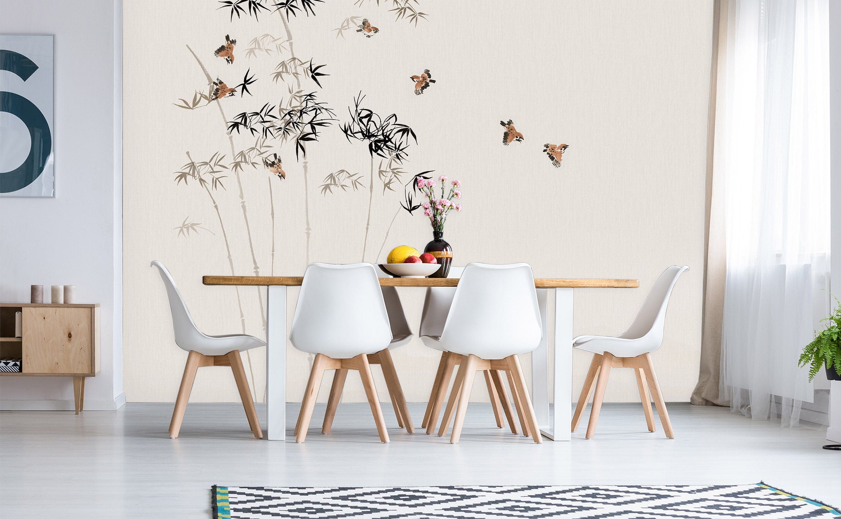 3D Bamboo Forest Flying Bird 1626 Wall Murals Wallpaper AJ Wallpaper 2