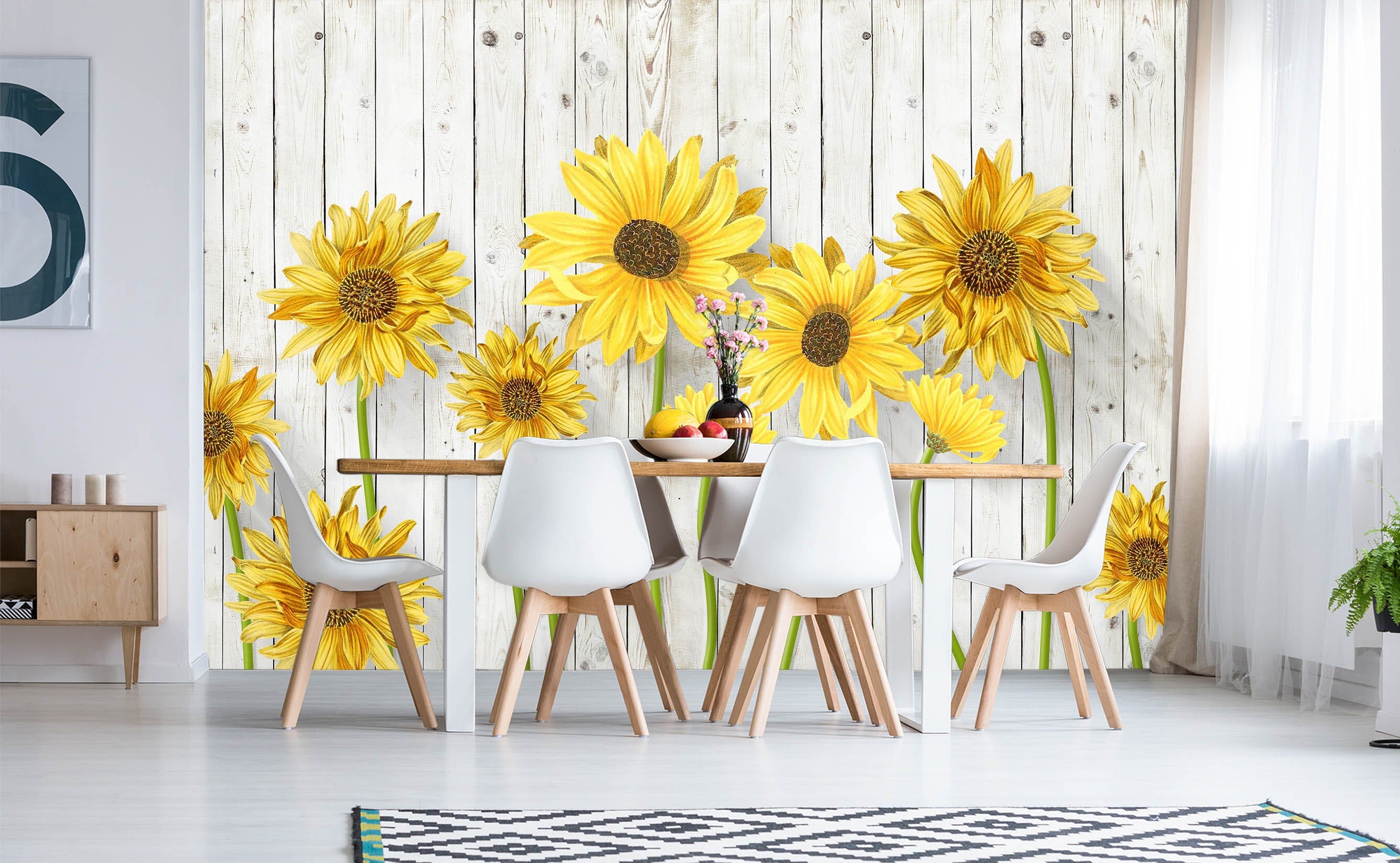 3D Sunflower Flower 1403 Wall Murals Wallpaper AJ Wallpaper 2