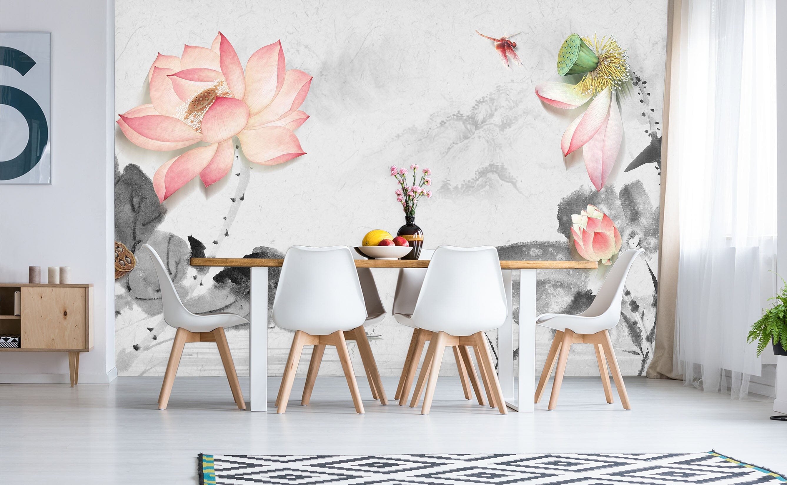3D Pink Lotus 1469 Wall Murals Wallpaper AJ Wallpaper 2