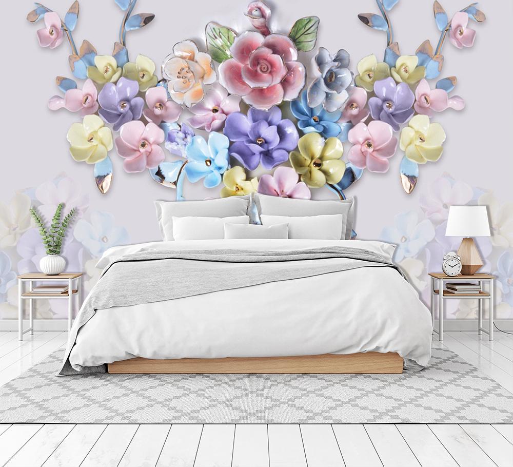 3D Embossed Flower 046 Wallpaper AJ Wallpaper