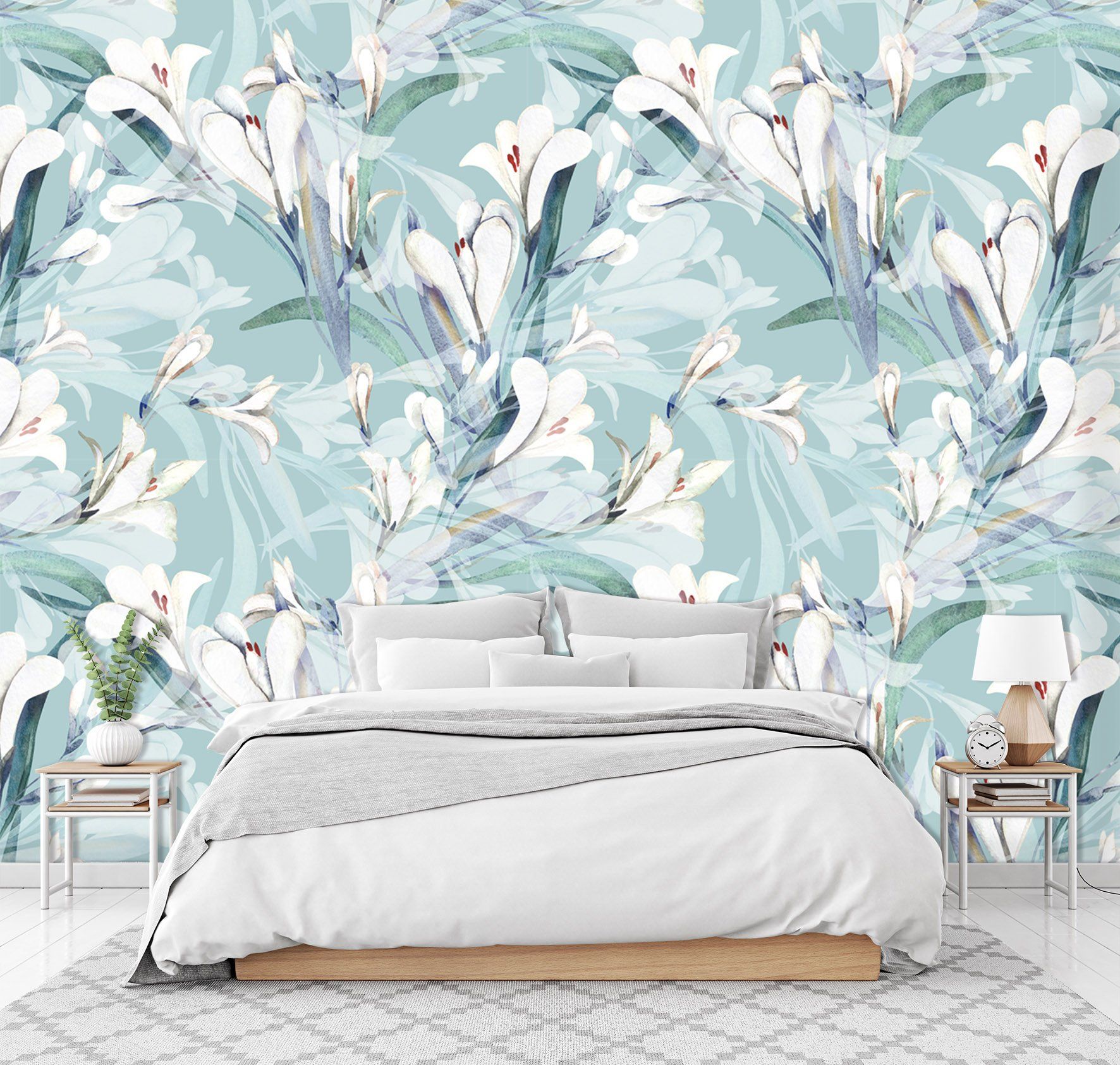 3D White Petals 039 Wallpaper AJ Wallpaper