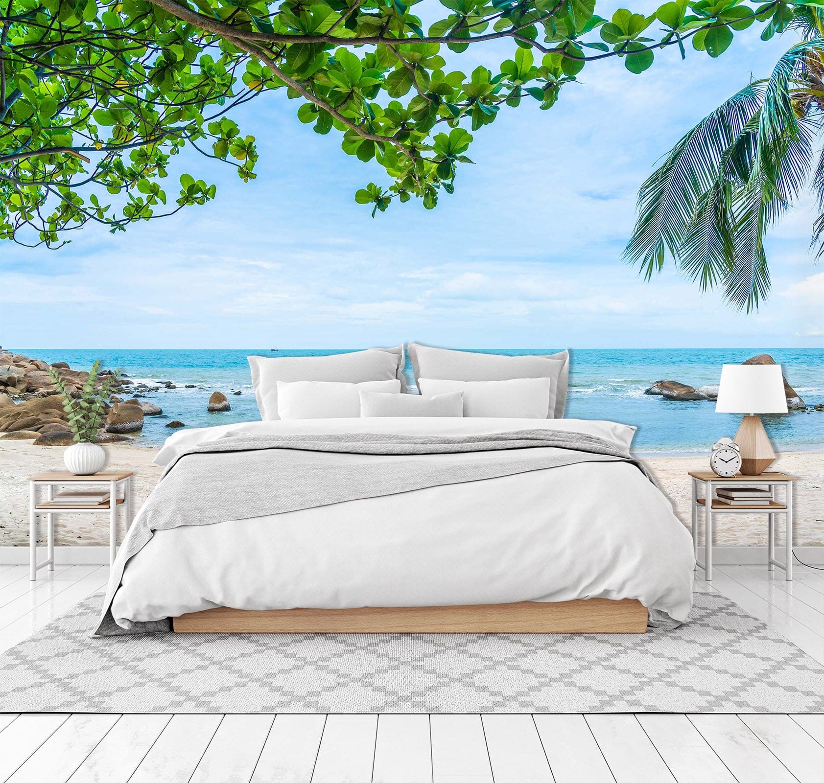 3D White Beach Sea 105 Wall Murals Wallpaper AJ Wallpaper 2
