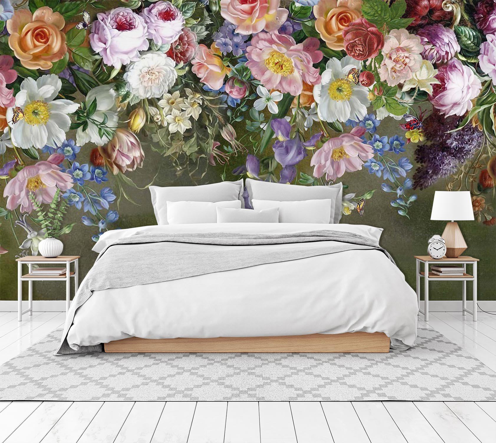 3D Bright Flowers 114 Wall Murals Wallpaper AJ Wallpaper 2