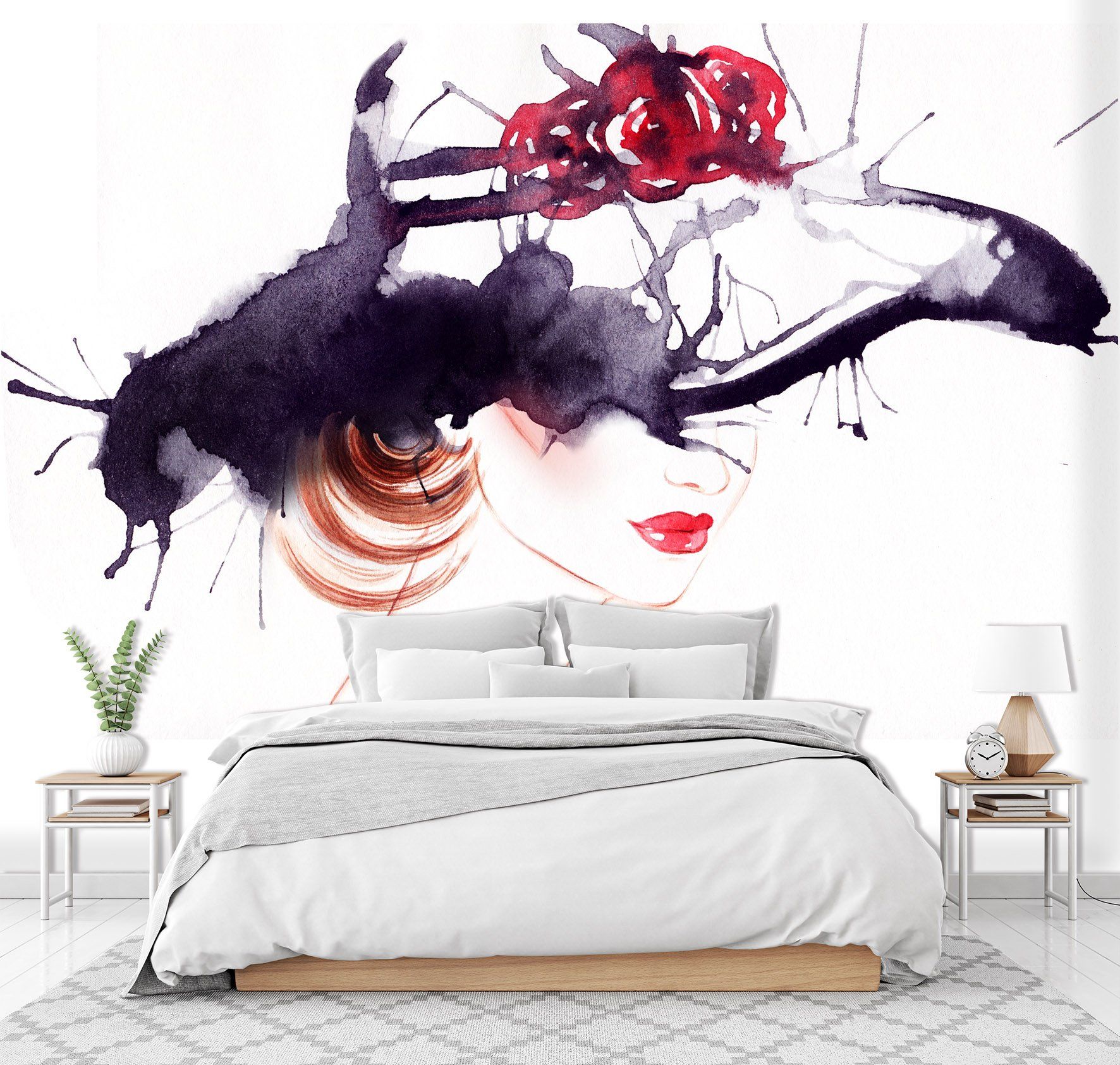 3D Ink Painting Woman 705 Wallpaper AJ Wallpaper