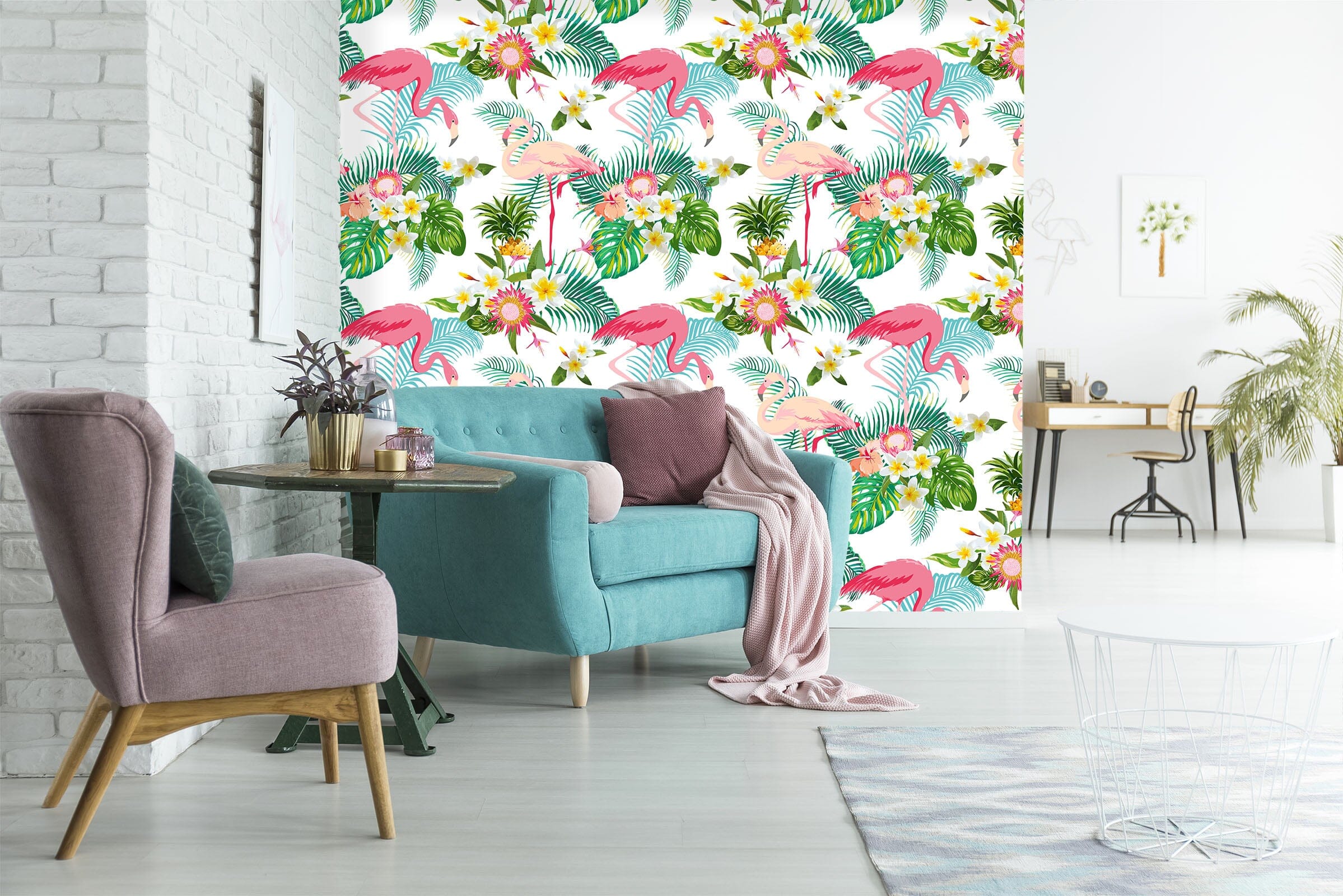3D Flamingo 1493 Wall Murals Wallpaper AJ Wallpaper 2