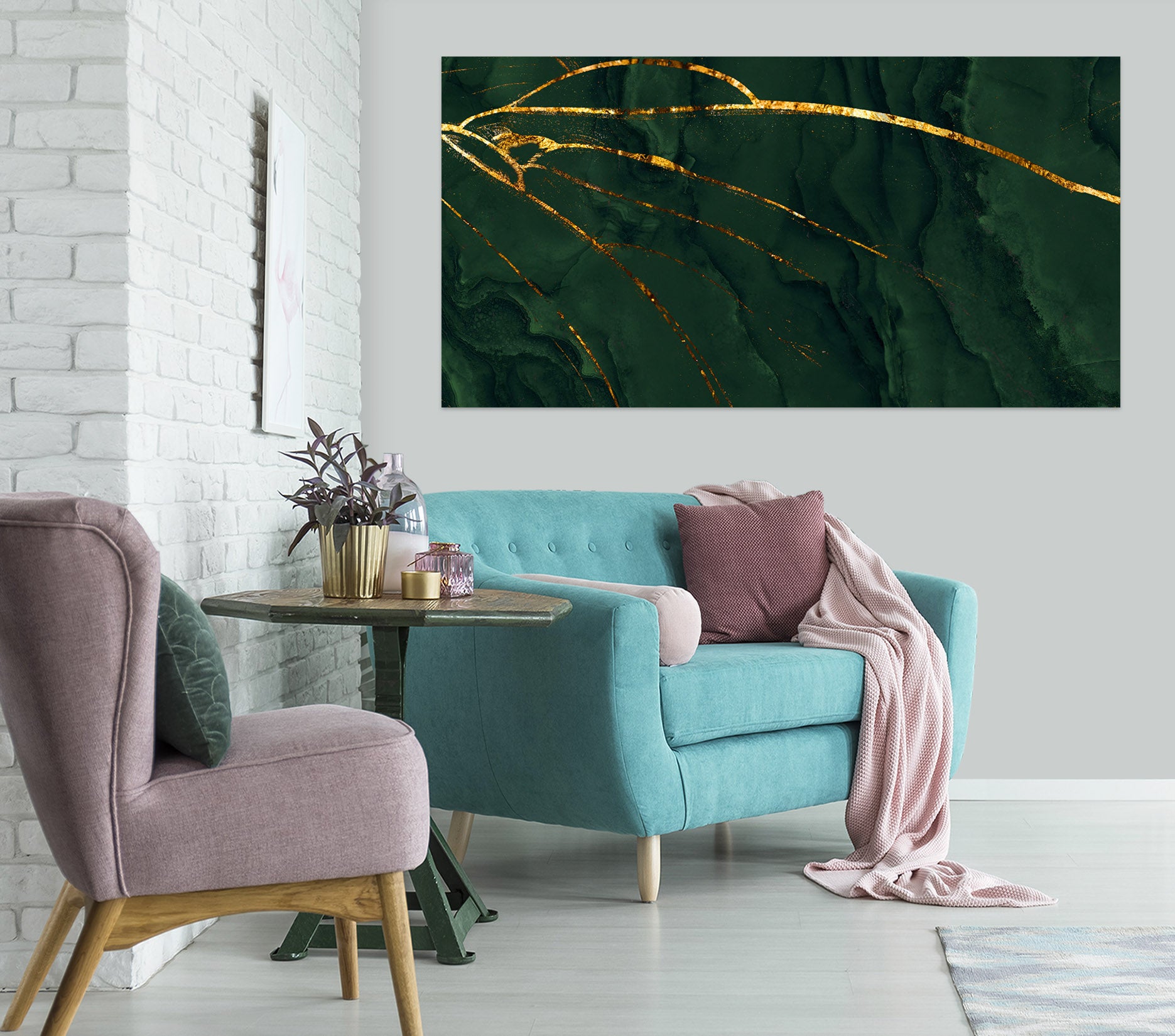 3D Green Texture 1101 Wall Sticker