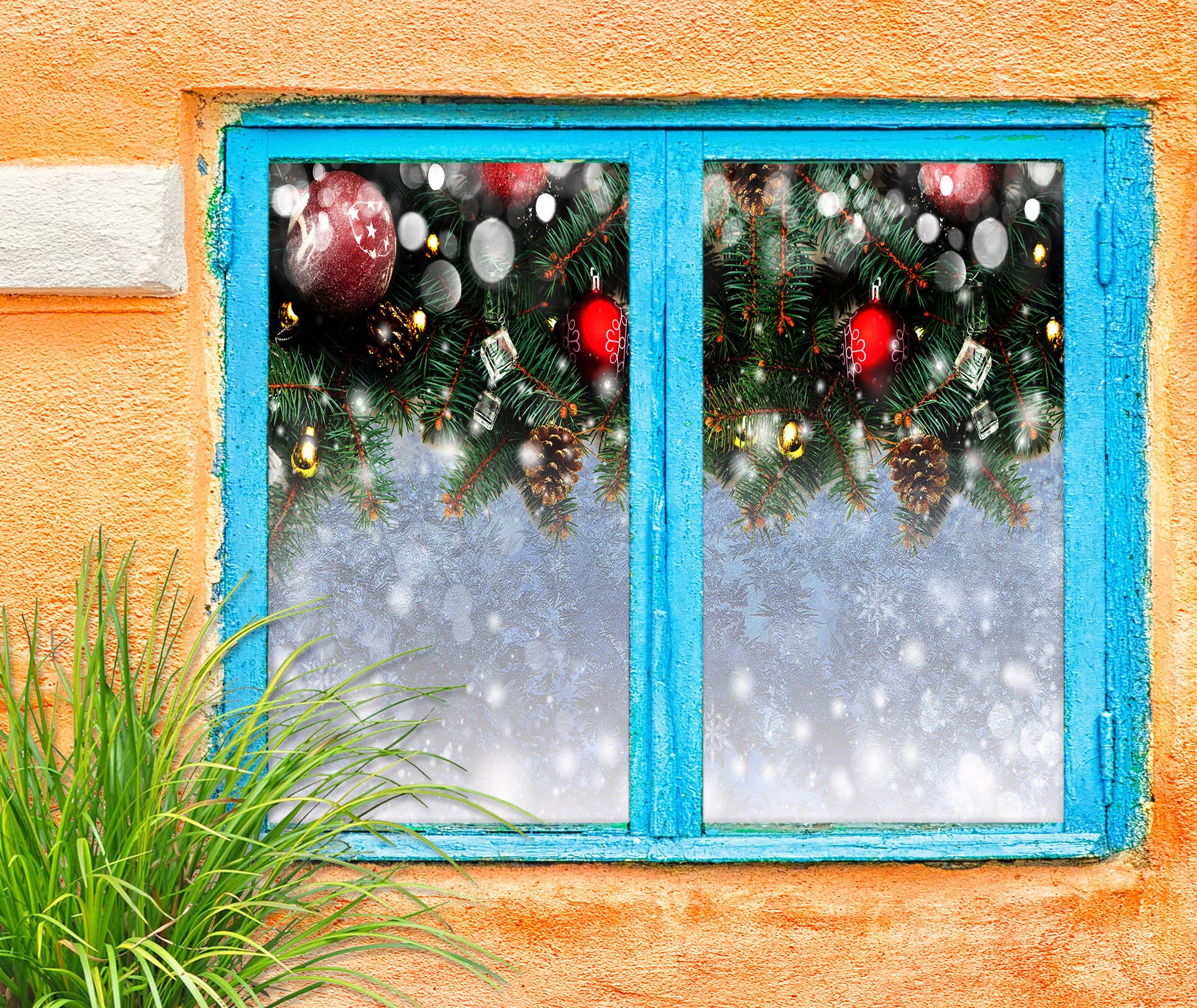 3D Christmas Tree 43141 Christmas Window Film Print Sticker Cling Stained Glass Xmas