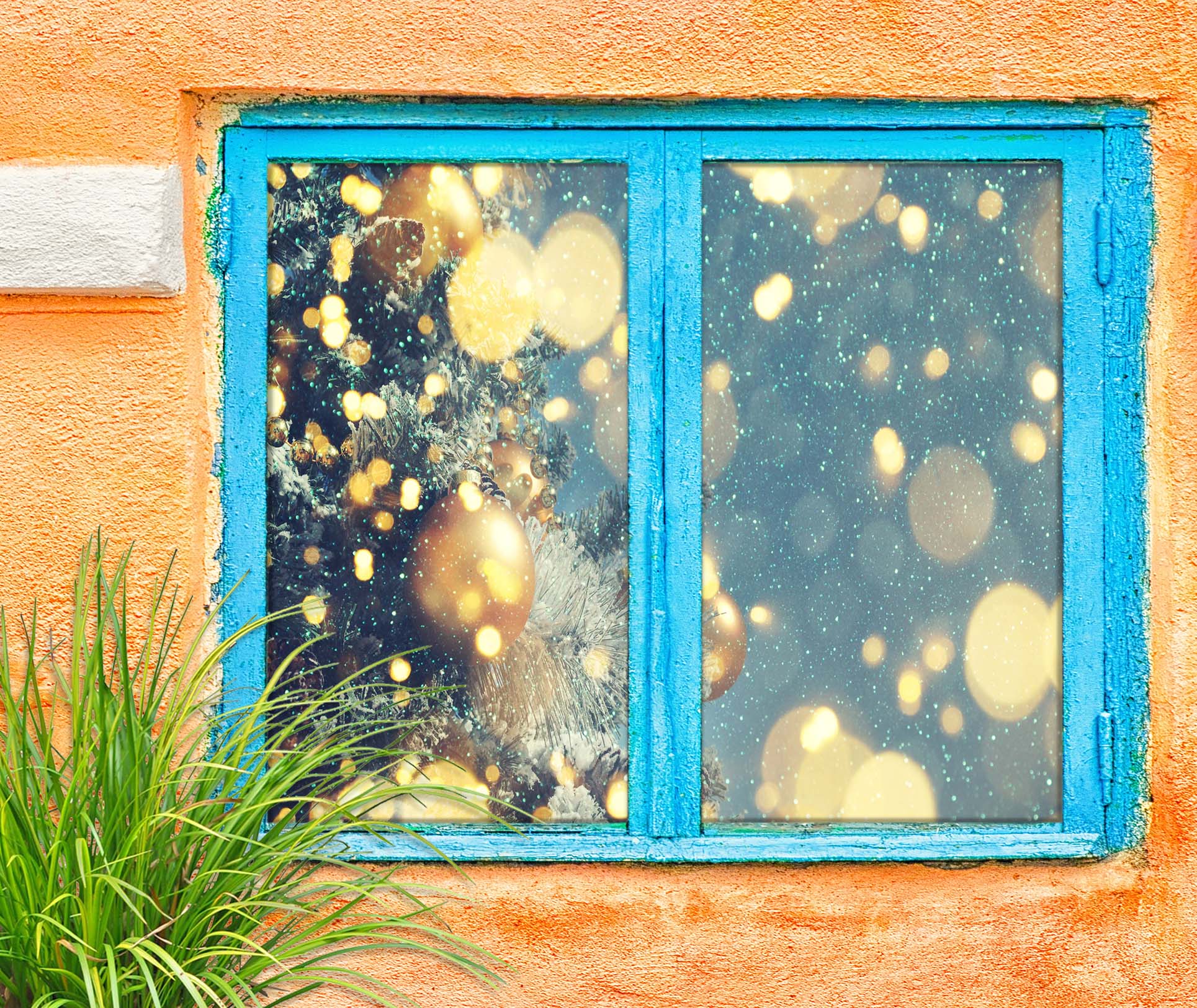 3D Aperture 42141 Christmas Window Film Print Sticker Cling Stained Glass Xmas