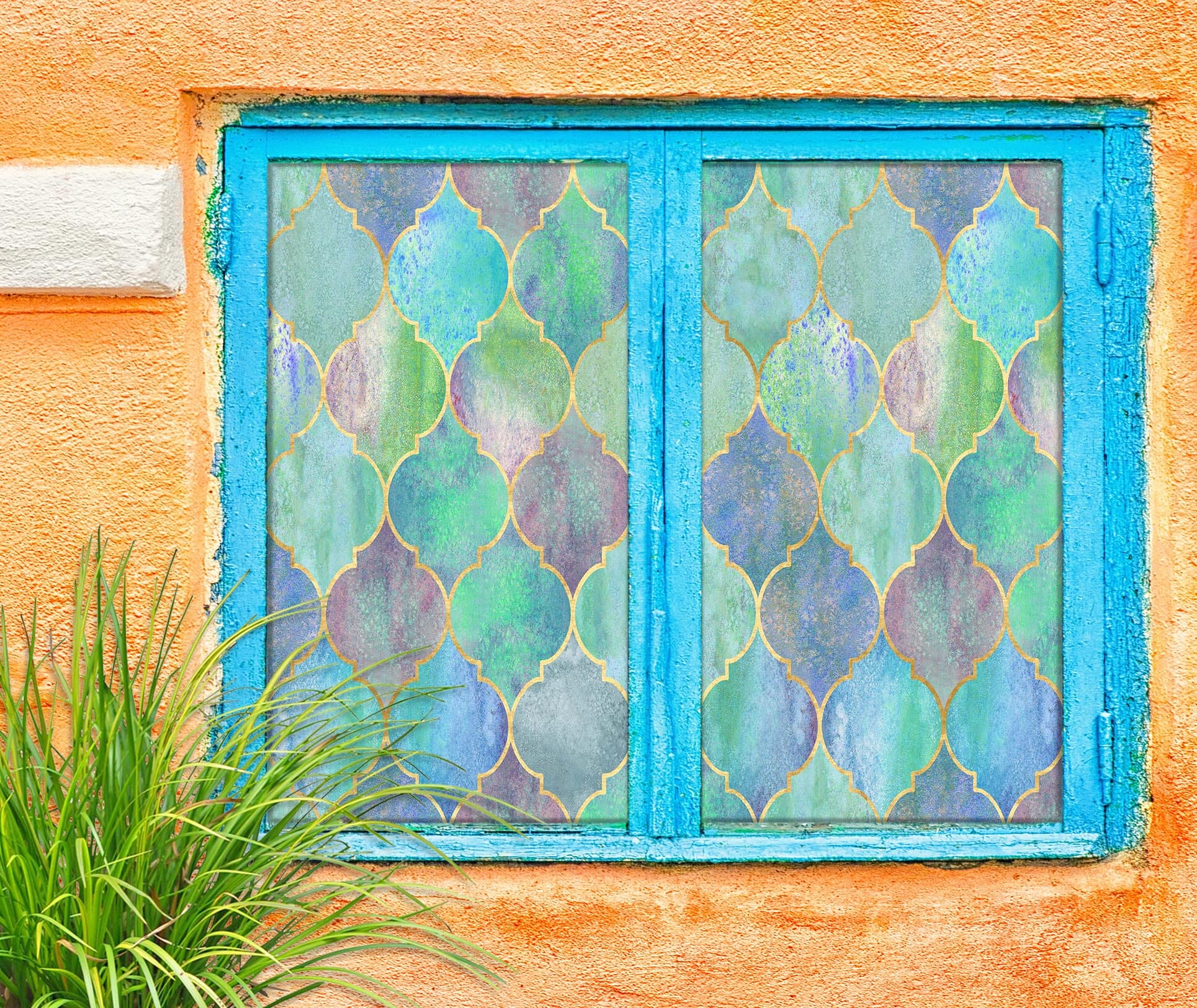 3D Green Pattern 428 Window Film Print Sticker Cling Stained Glass UV Block Wallpaper AJ Wallpaper 2