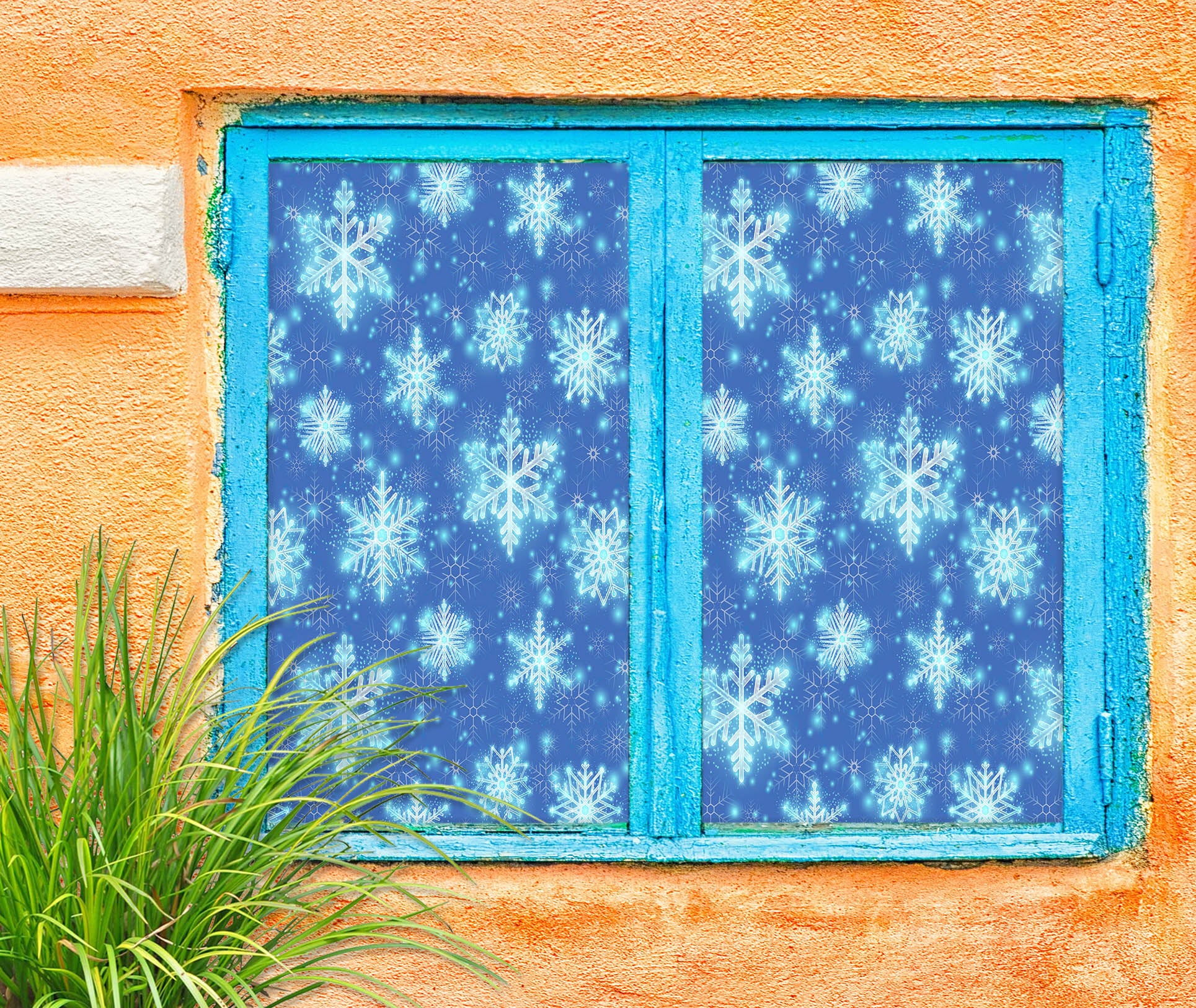 3D Snowflake Pattern 43066 Christmas Window Film Print Sticker Cling Stained Glass Xmas