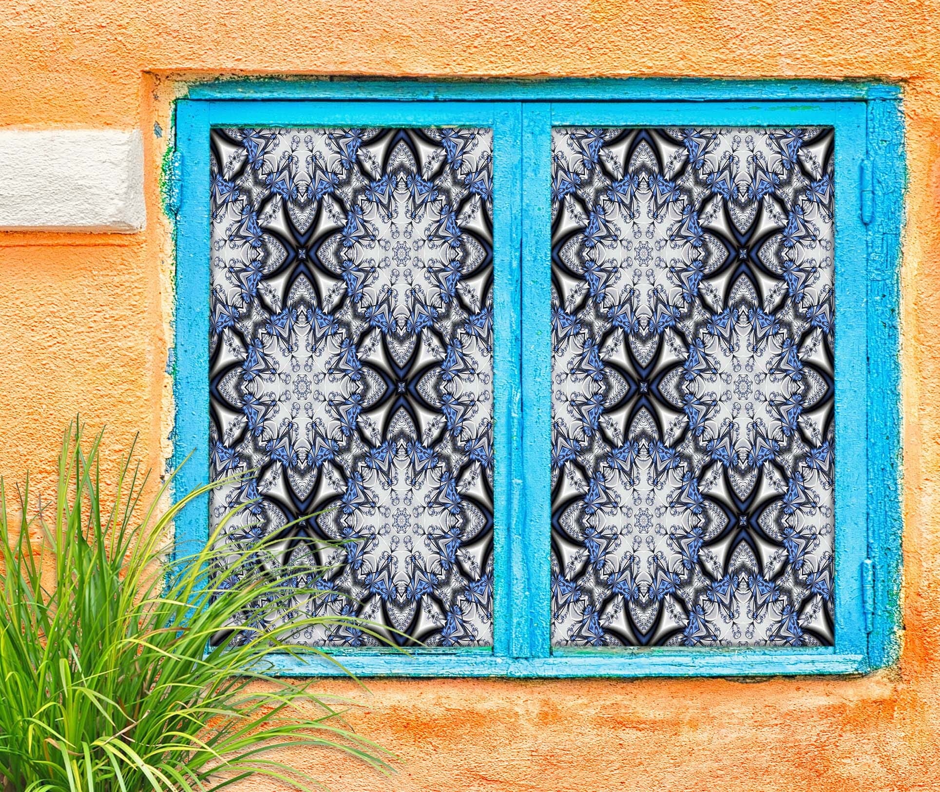 3D Blue Custom 199 Window Film Print Sticker Cling Stained Glass UV Block Wallpaper AJ Wallpaper 2