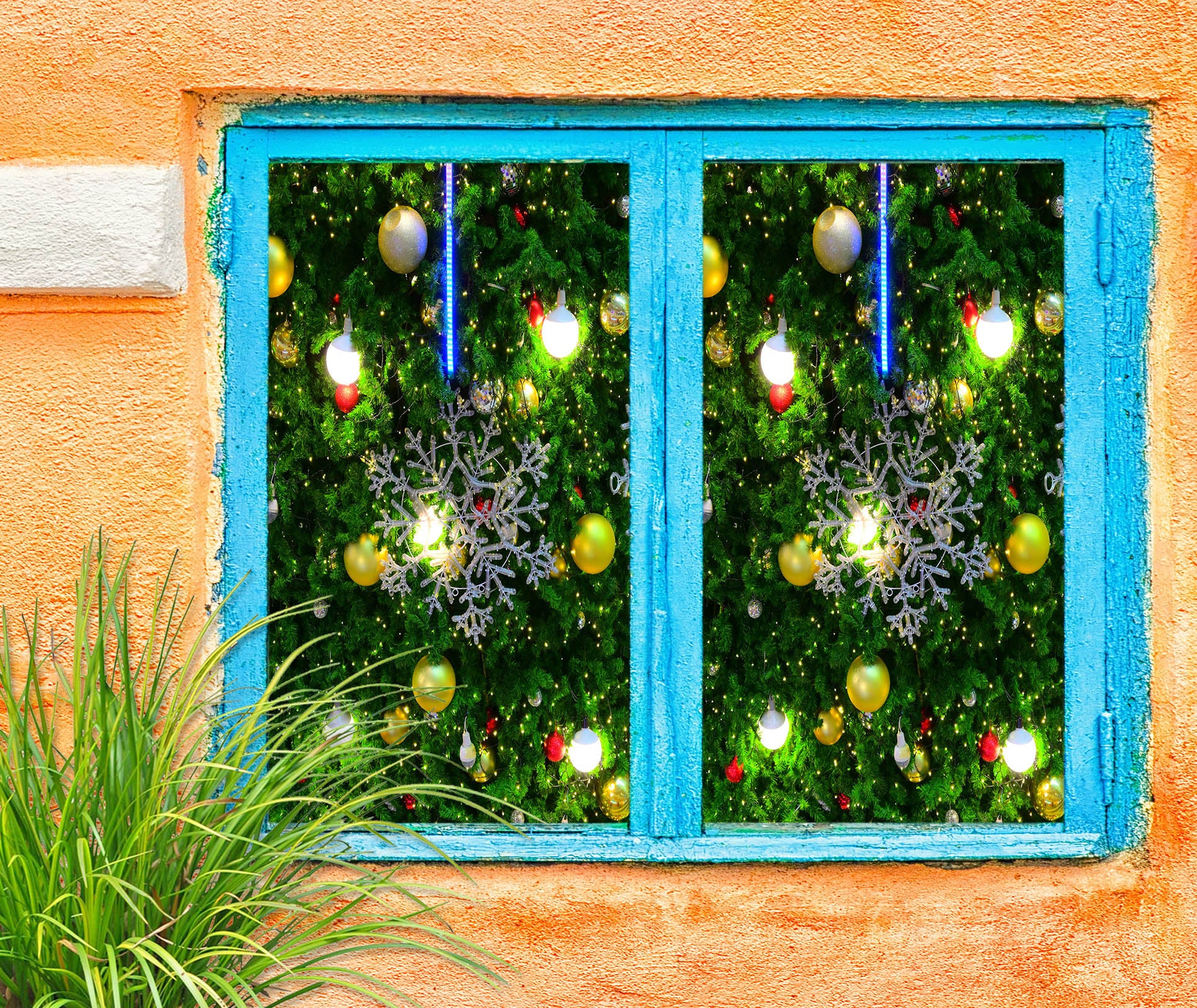 3D Snow Globe Ball Pendant 43152 Christmas Window Film Print Sticker Cling Stained Glass Xmas