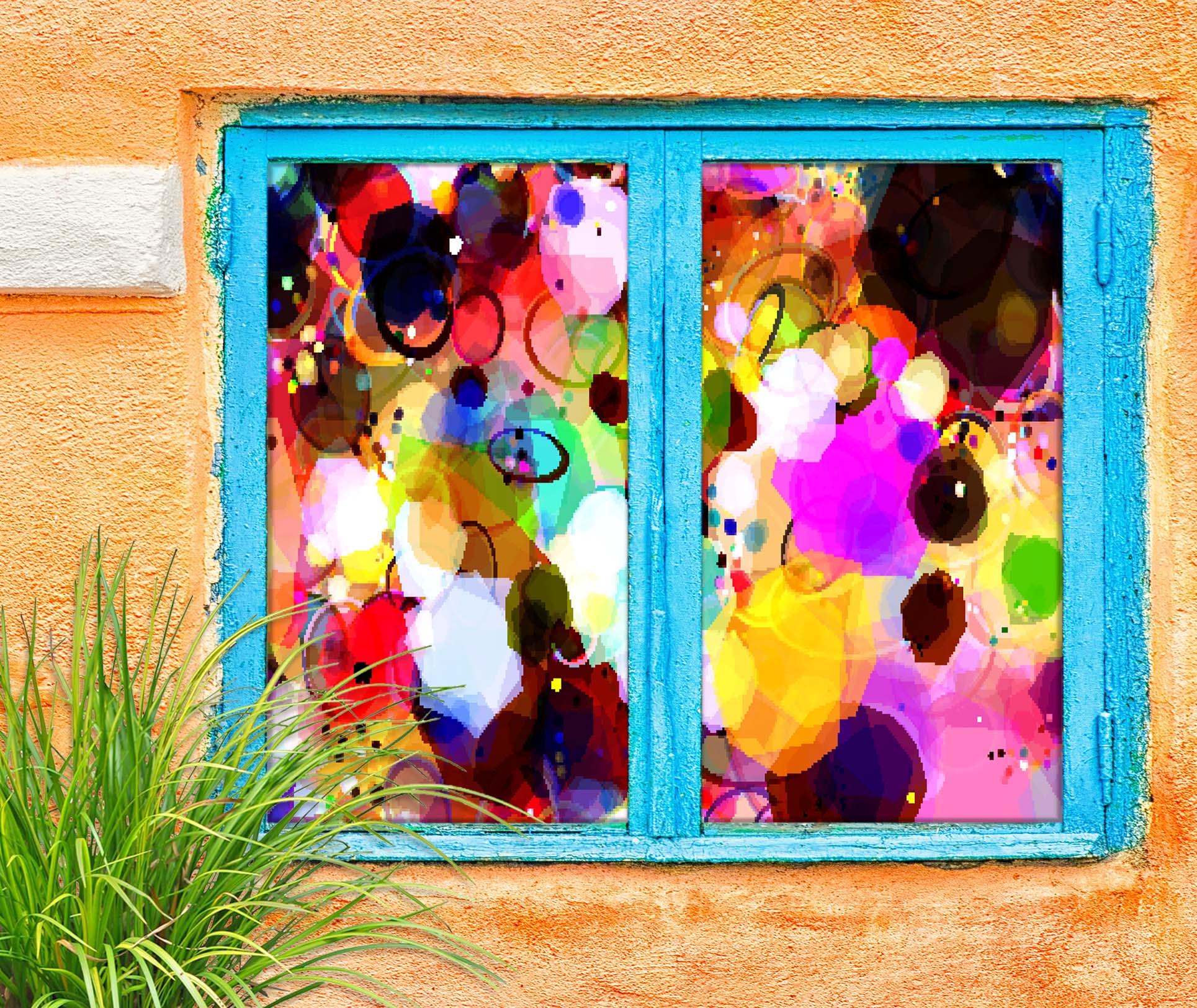 3D Gorgeous Graffiti 411 Window Film Print Sticker Cling Stained Glass UV Block