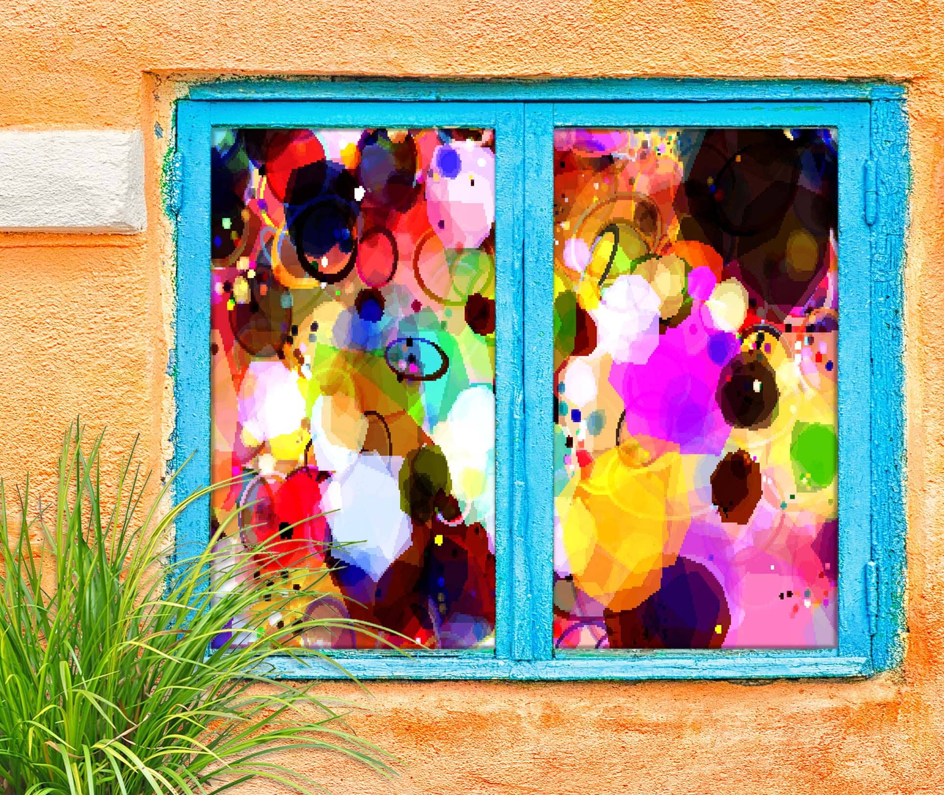 3D Gorgeous Graffiti 411 Window Film Print Sticker Cling Stained Glass UV Block Wallpaper AJ Wallpaper 2