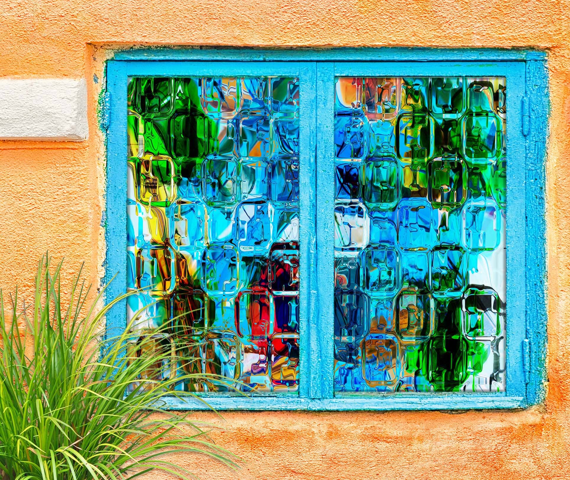 3D Blue Ice Cube 127 Window Film Print Sticker Cling Stained Glass UV Block Wallpaper AJ Wallpaper 2