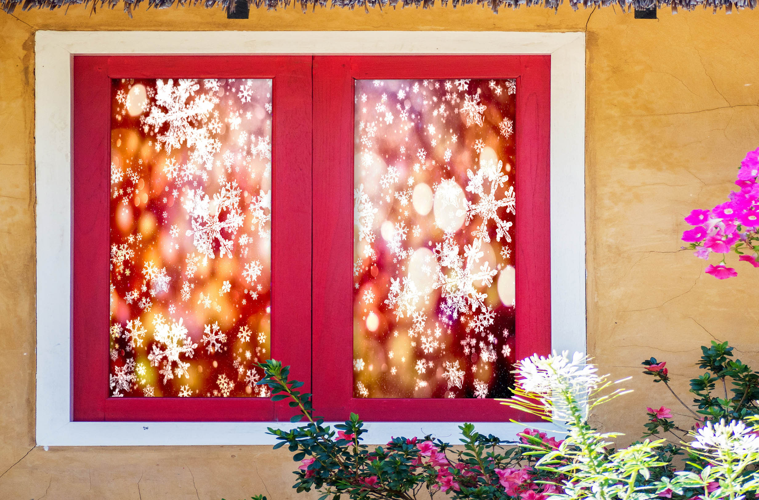 3D Snowflake 43143 Christmas Window Film Print Sticker Cling Stained Glass Xmas