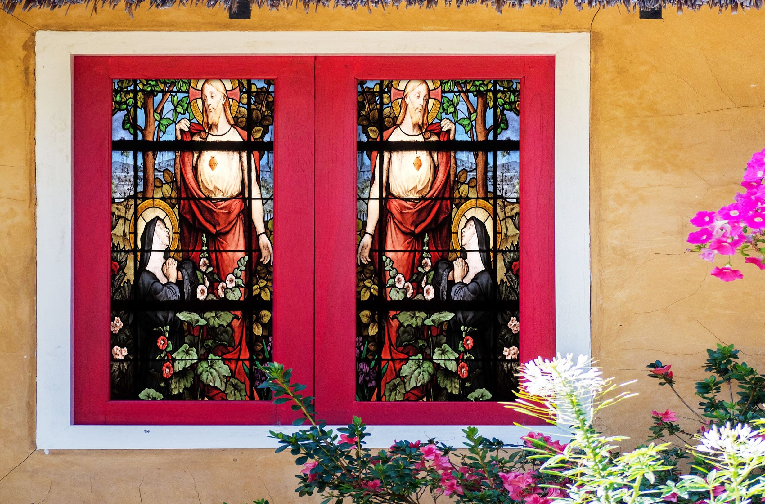 3D Nun Praying 207 Window Film Print Sticker Cling Stained Glass UV Block Wallpaper AJ Wallpaper 2