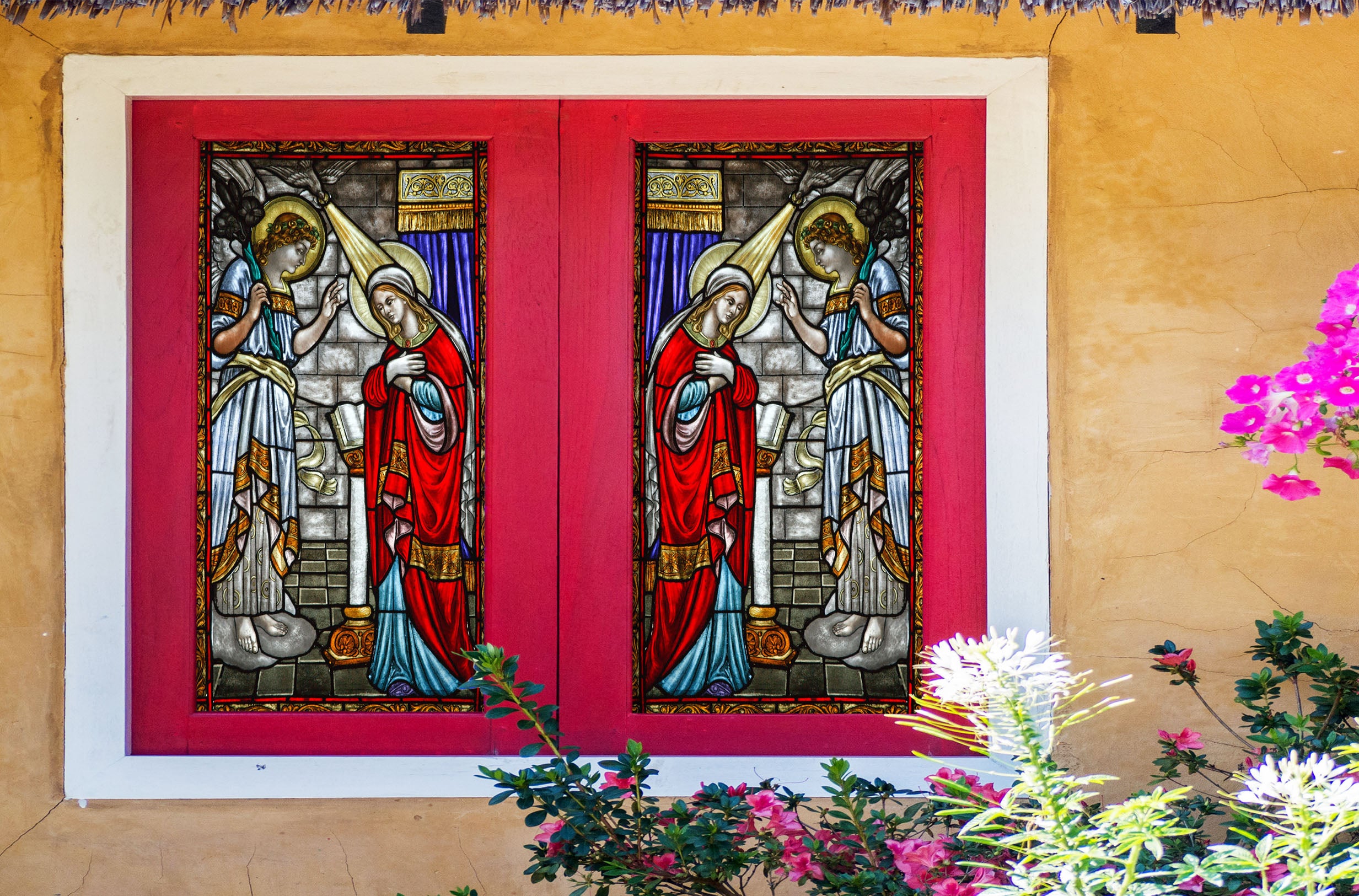 3D Red Woman 011 Window Film Print Sticker Cling Stained Glass UV Block