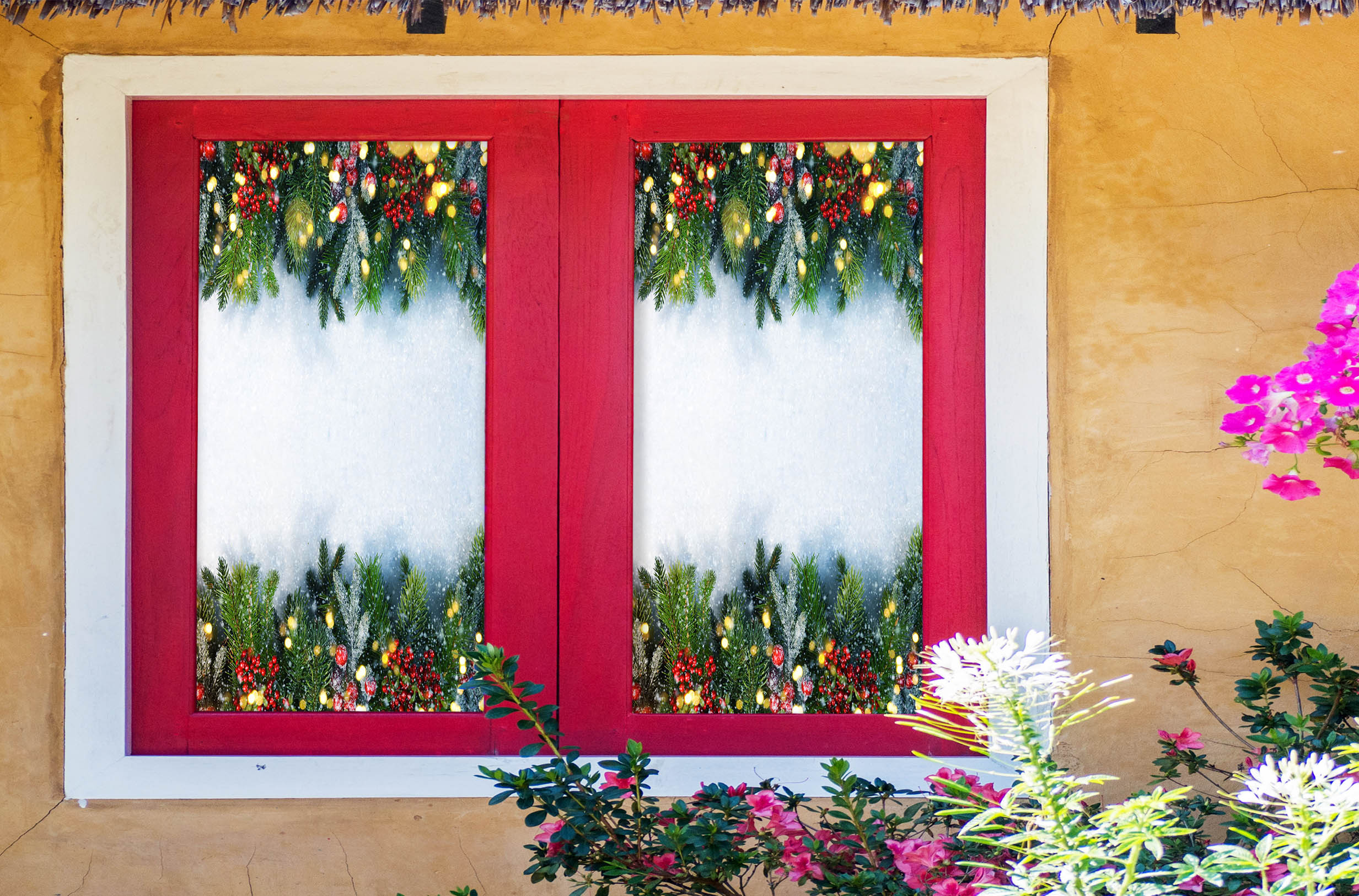 3D Christmas Tree 43116 Christmas Window Film Print Sticker Cling Stained Glass Xmas