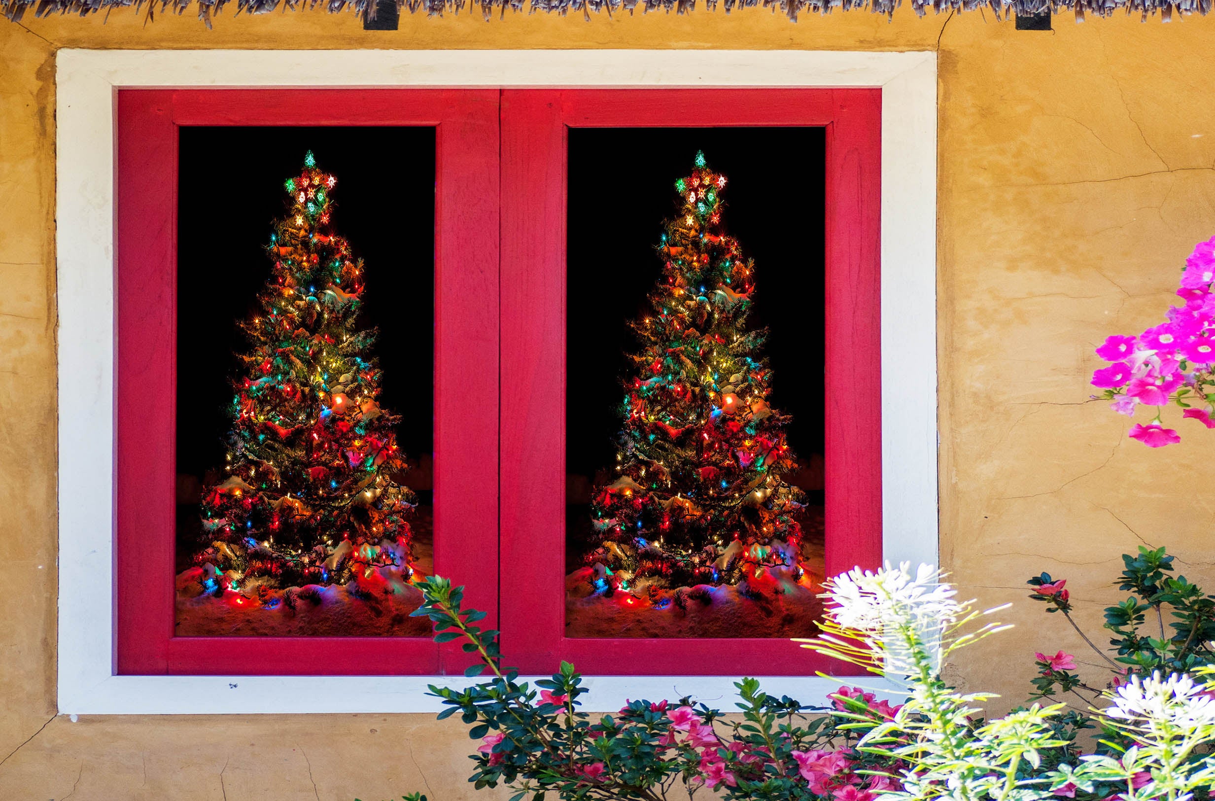 3D Christmas Tree 43087 Christmas Window Film Print Sticker Cling Stained Glass Xmas