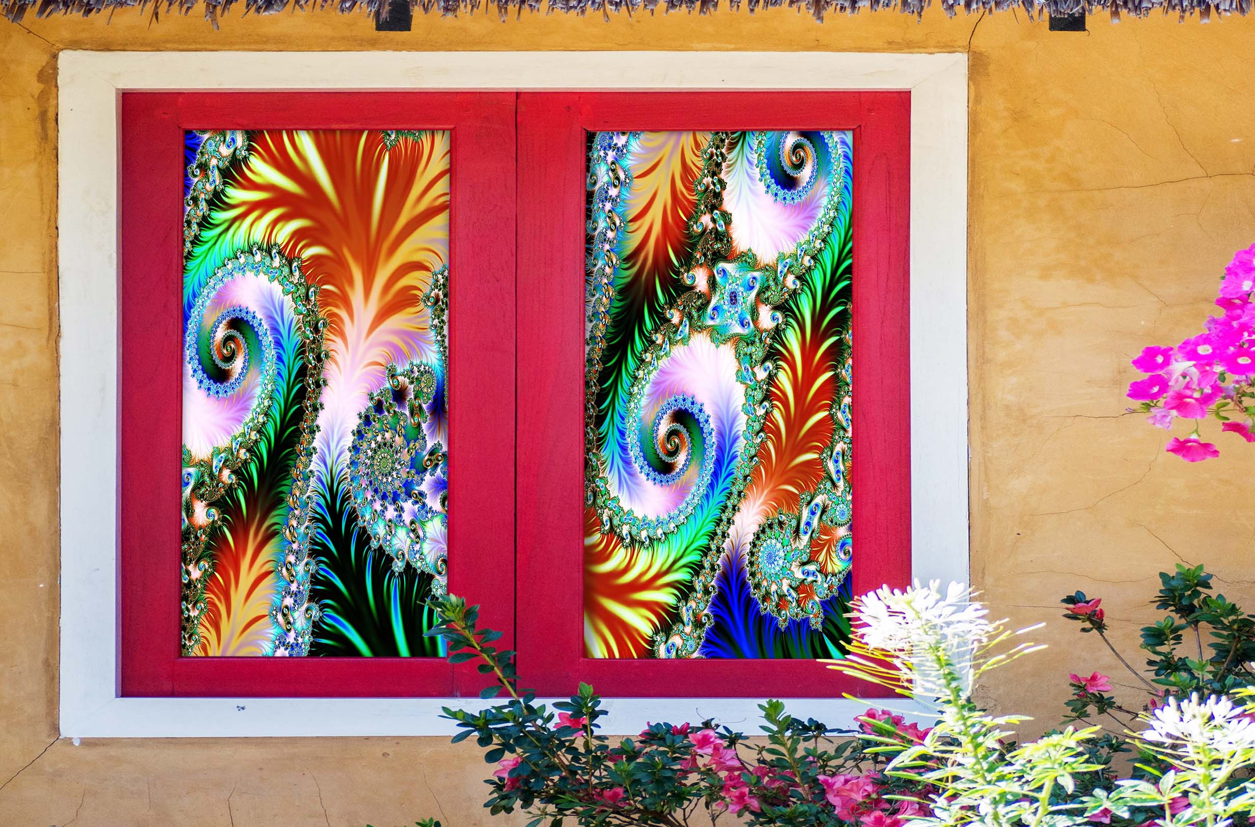 3D Beautiful Feather 330 Window Film Print Sticker Cling Stained Glass UV Block