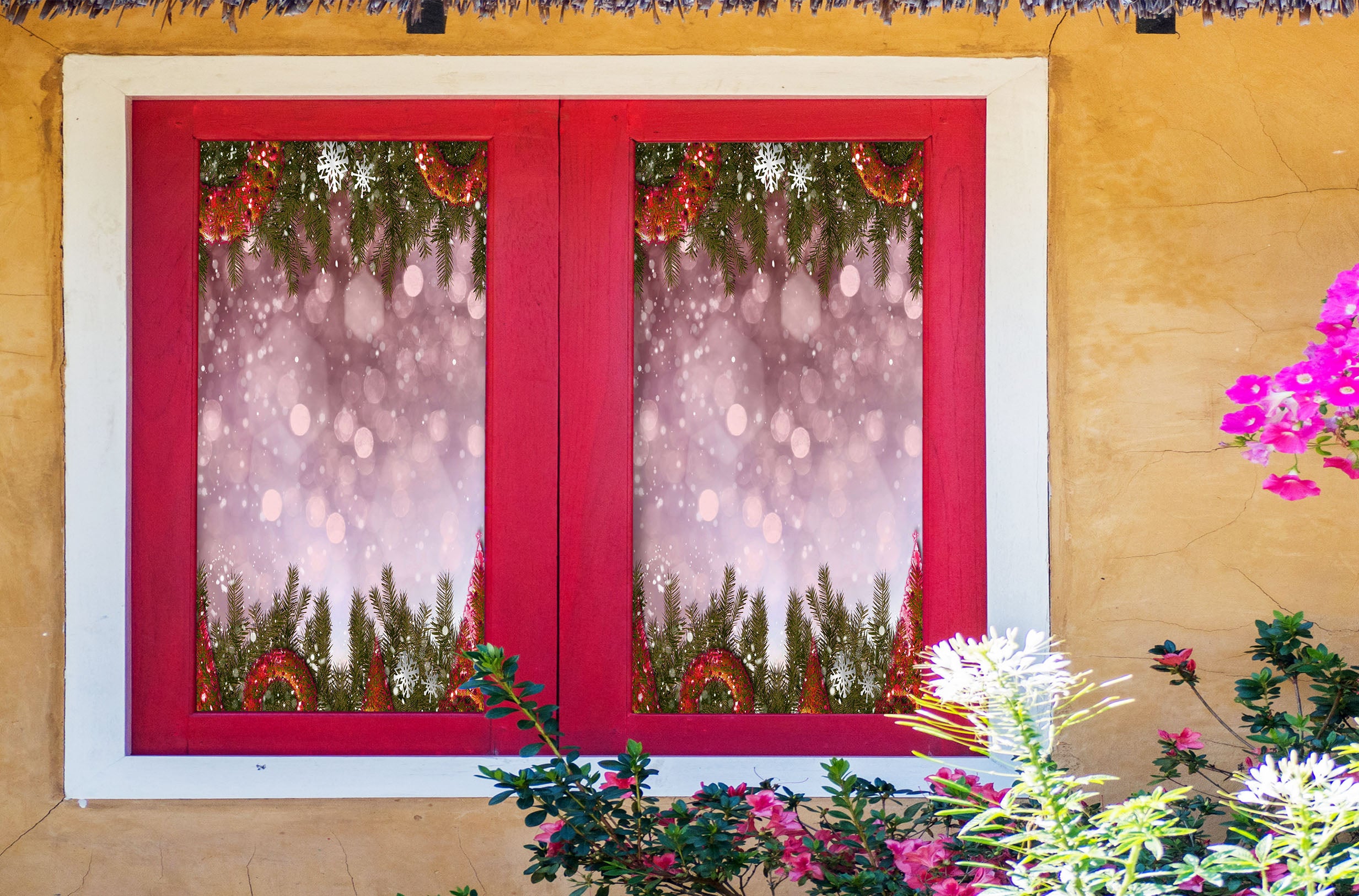 3D Christmas Tree 43109 Christmas Window Film Print Sticker Cling Stained Glass Xmas