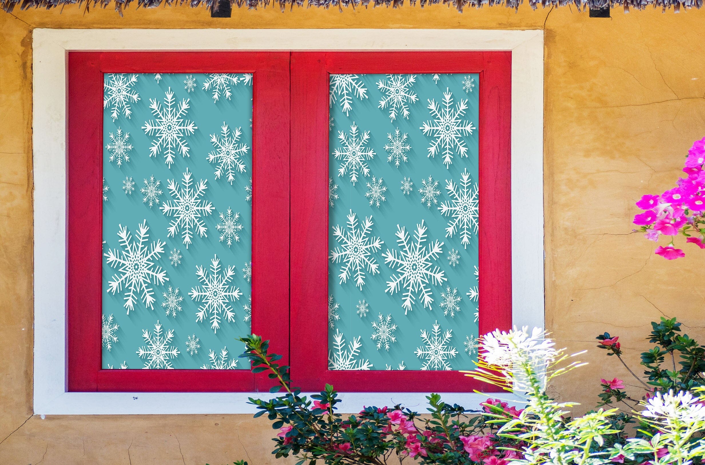 3D White Snowflake 305 Window Film Print Sticker Cling Stained Glass UV Block Wallpaper AJ Wallpaper 2