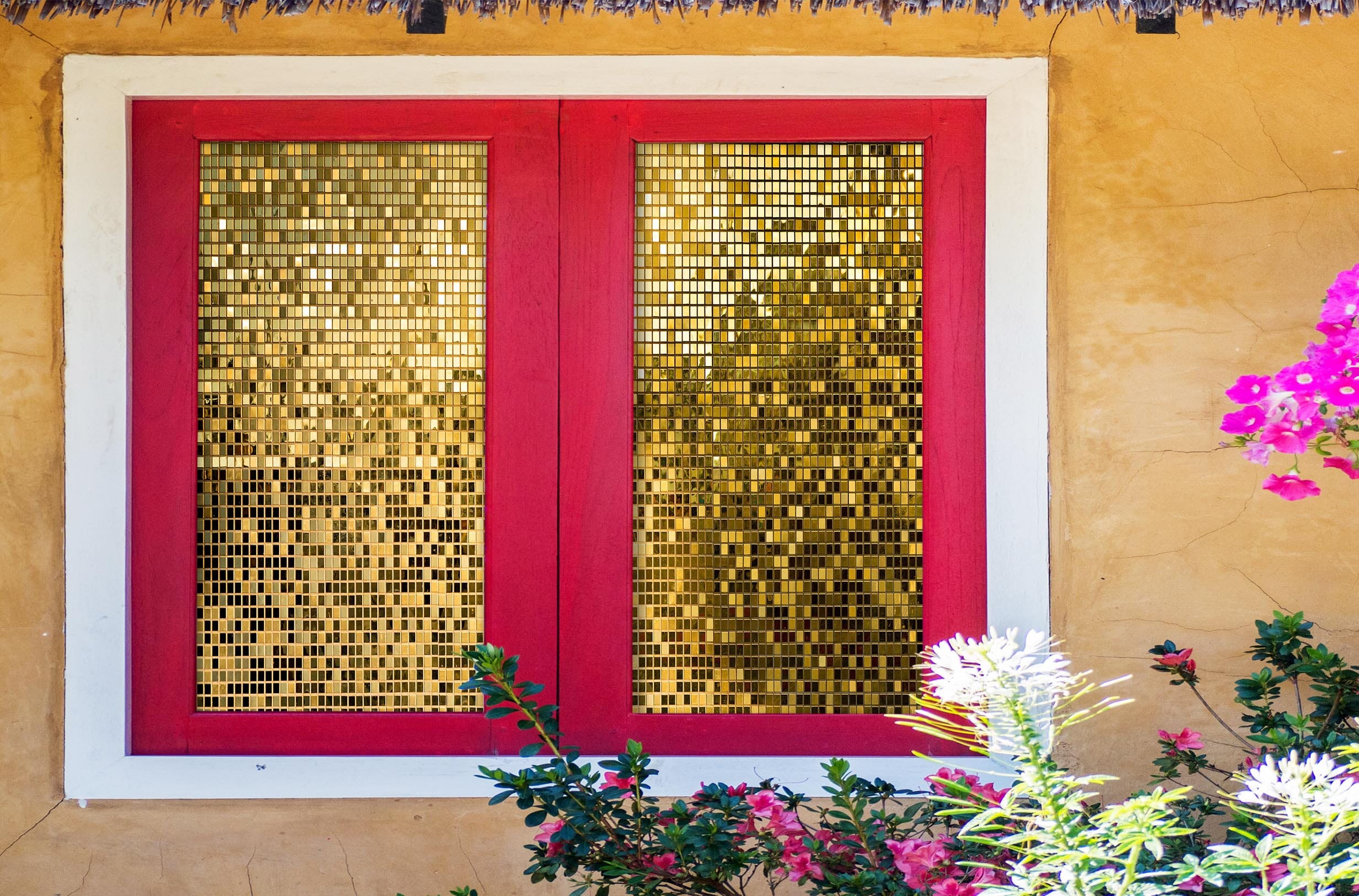 3D Golden Square 195 Window Film Print Sticker Cling Stained Glass UV Block Wallpaper AJ Wallpaper 2