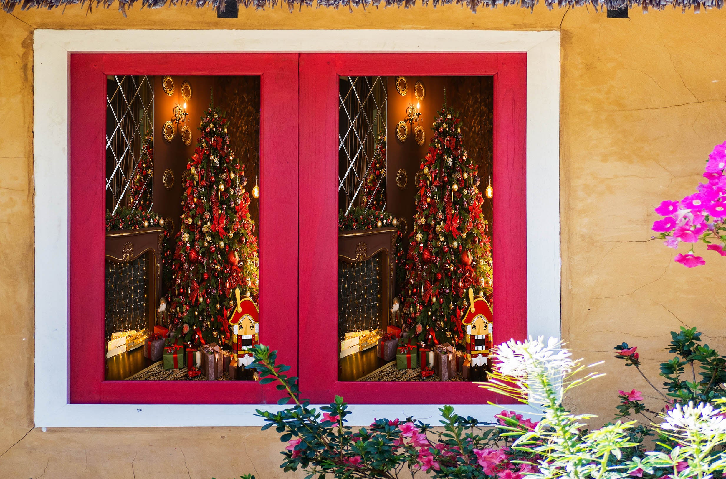 3D Christmas Tree 43153 Christmas Window Film Print Sticker Cling Stained Glass Xmas