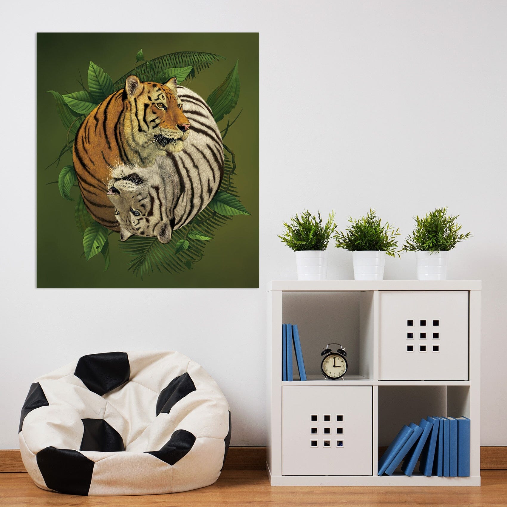 3D Tiger Yin Yang 080 Vincent Hie Wall Sticker Wallpaper AJ Wallpaper 2