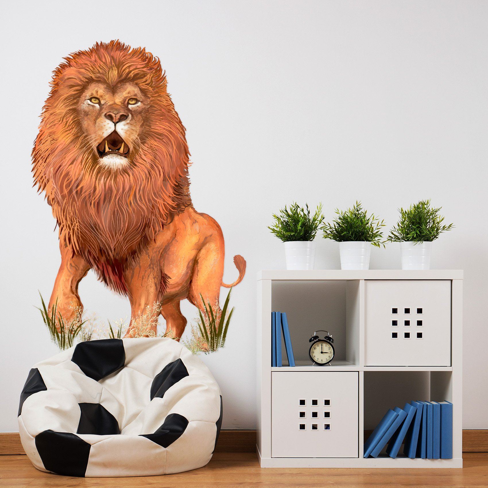 3D Lion Running 182 Animals Wall Stickers Wallpaper AJ Wallpaper