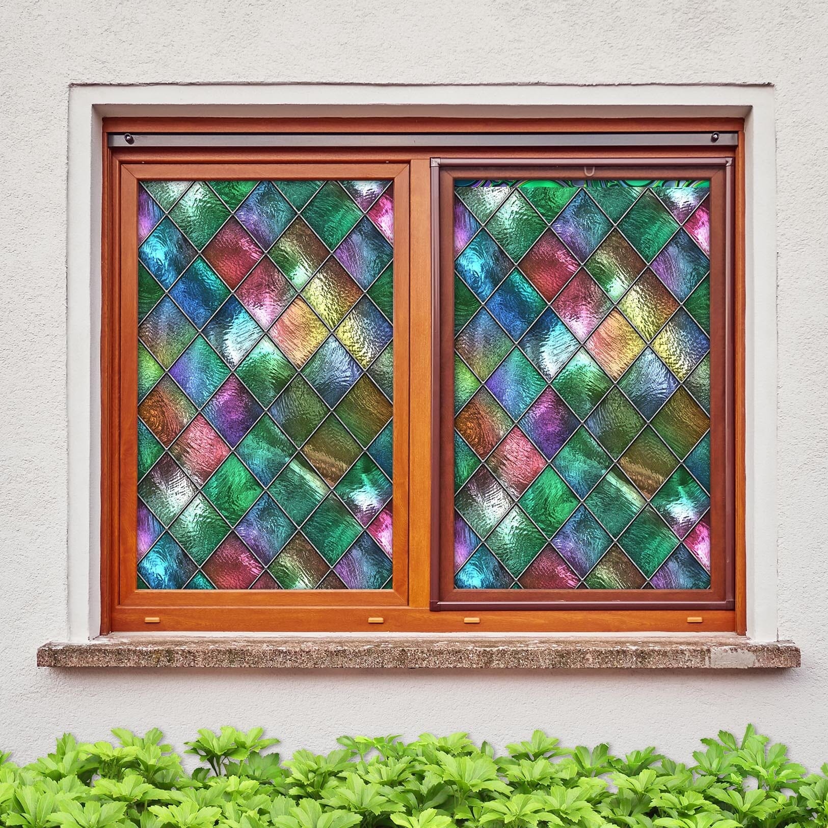 3D Colored Diamond 432 Window Film Print Sticker Cling Stained Glass UV Block Wallpaper AJ Wallpaper 2