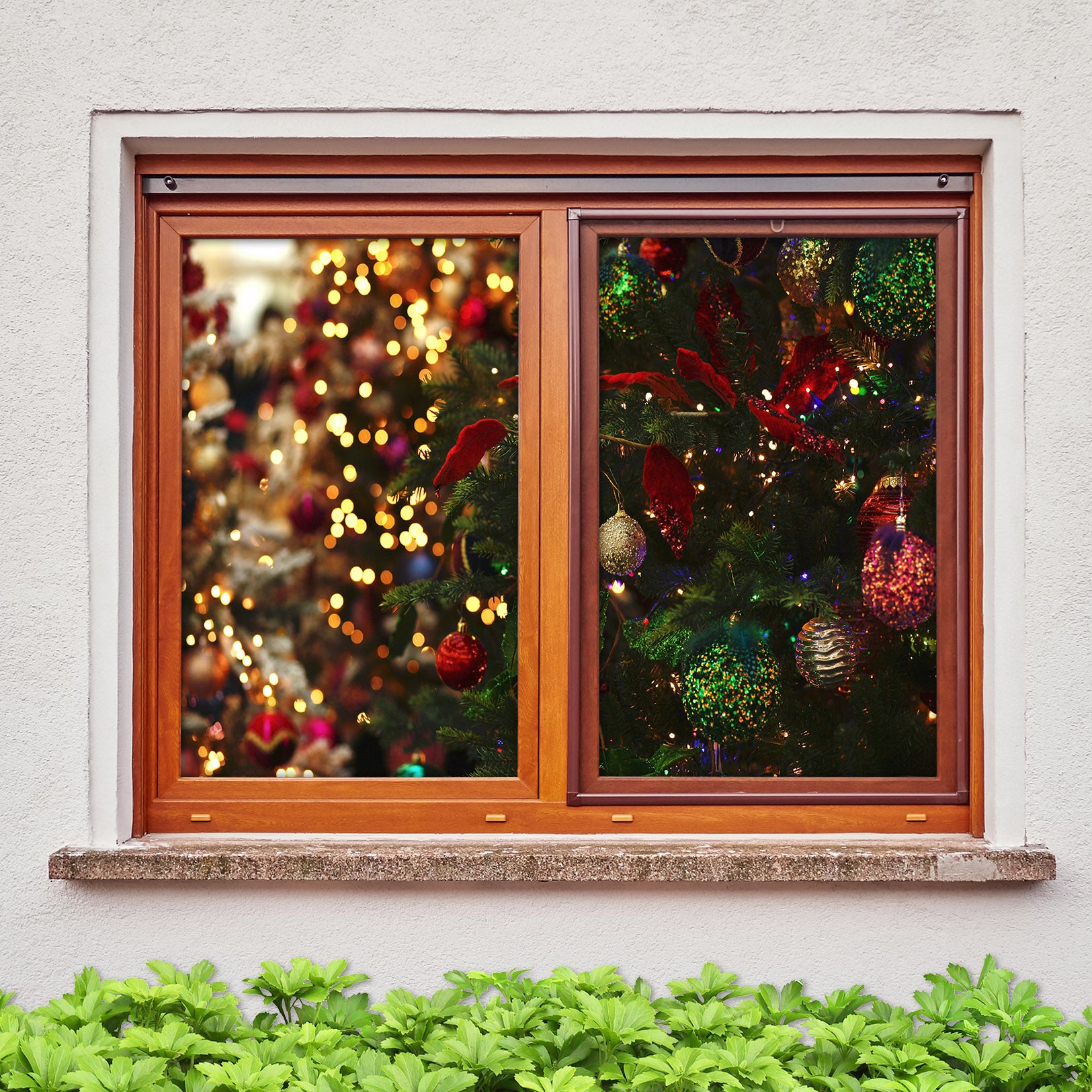 3D Christmas Ornaments 43035 Christmas Window Film Print Sticker Cling Stained Glass Xmas