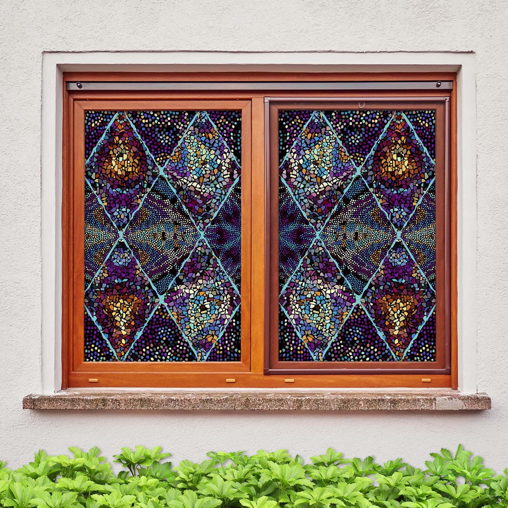 3D Purple Debris 444 Window Film Print Sticker Cling Stained Glass UV Block Wallpaper AJ Wallpaper 2