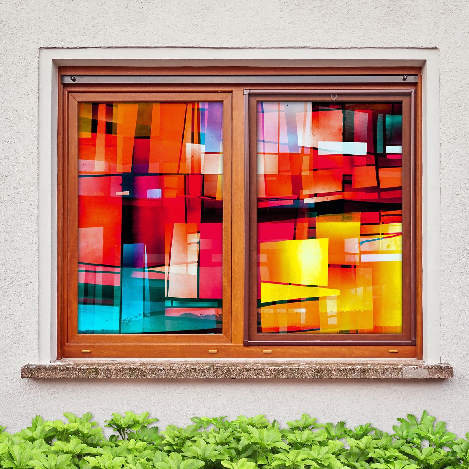 3D Red Square 204 Window Film Print Sticker Cling Stained Glass UV Block Wallpaper AJ Wallpaper 2