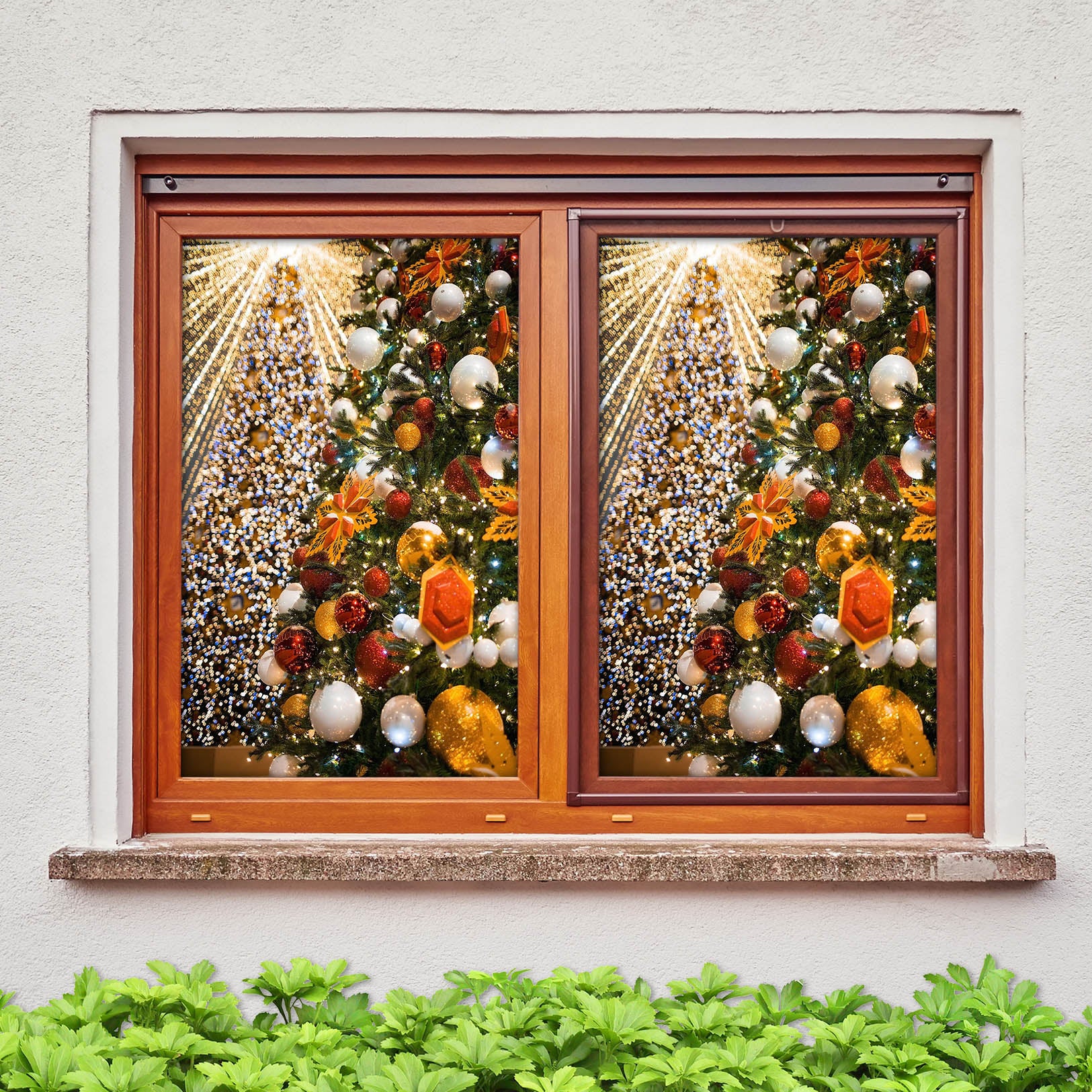 3D Christmas Tree 43159 Christmas Window Film Print Sticker Cling Stained Glass Xmas