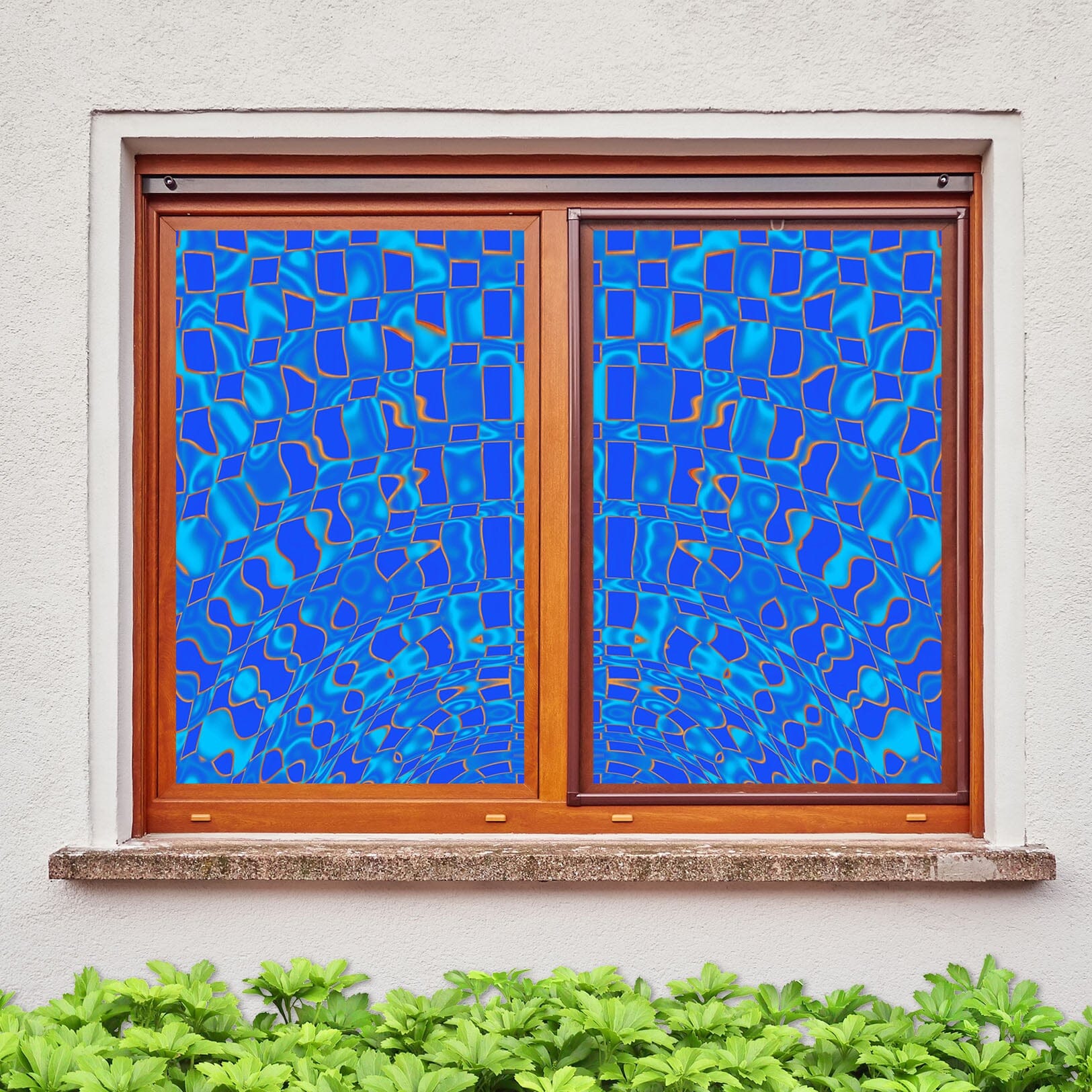 3D Blue Mosaic 256 Window Film Print Sticker Cling Stained Glass UV Block Wallpaper AJ Wallpaper 2
