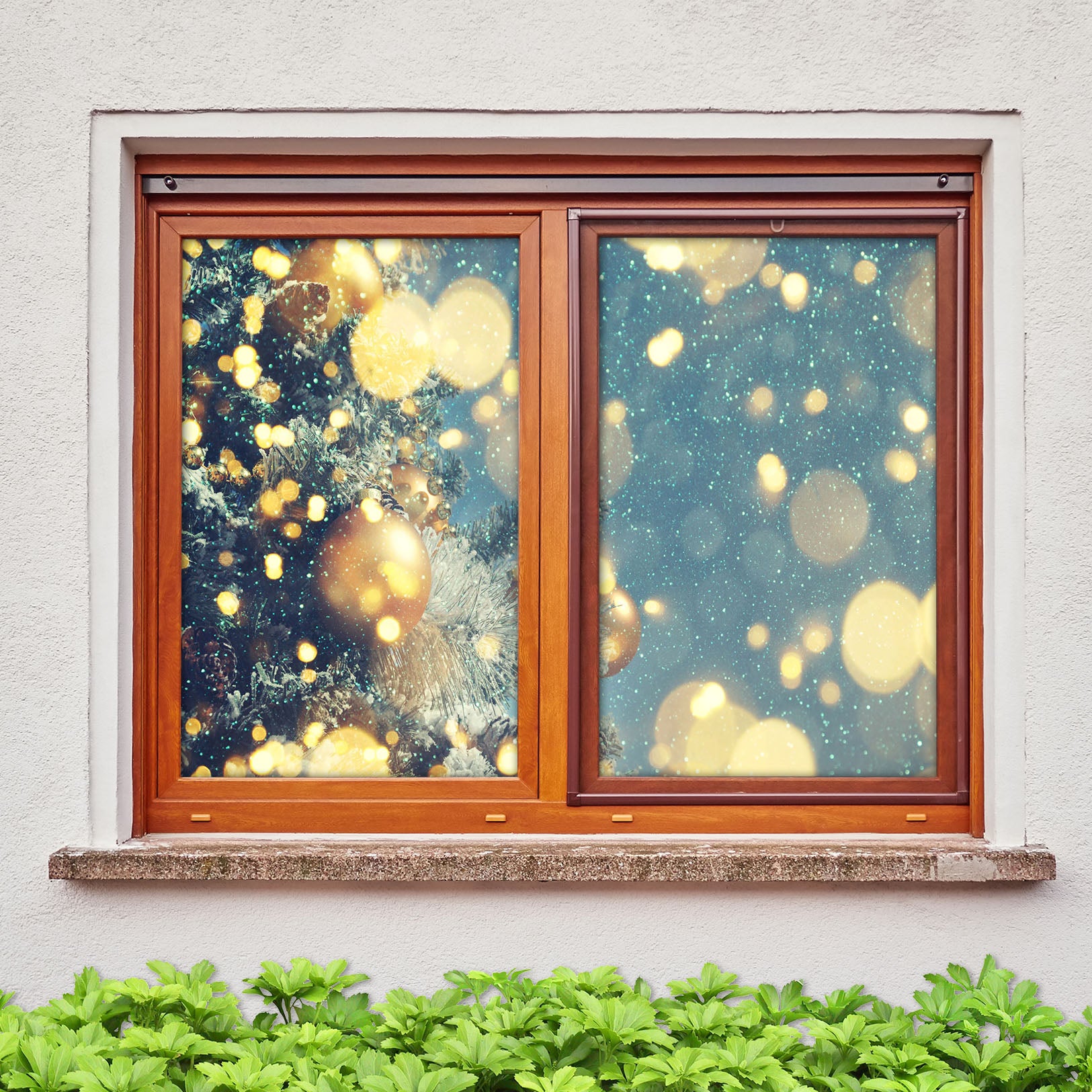 3D Aperture 42141 Christmas Window Film Print Sticker Cling Stained Glass Xmas