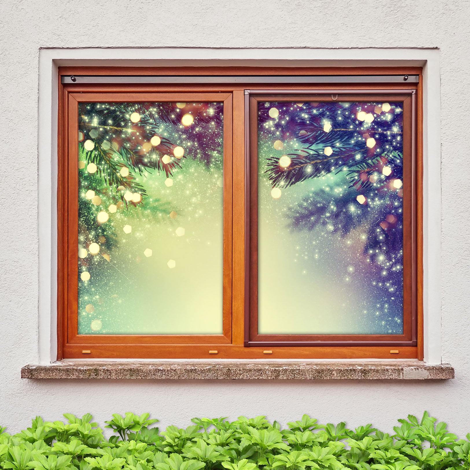 3D Branch Lights 43106 Christmas Window Film Print Sticker Cling Stained Glass Xmas