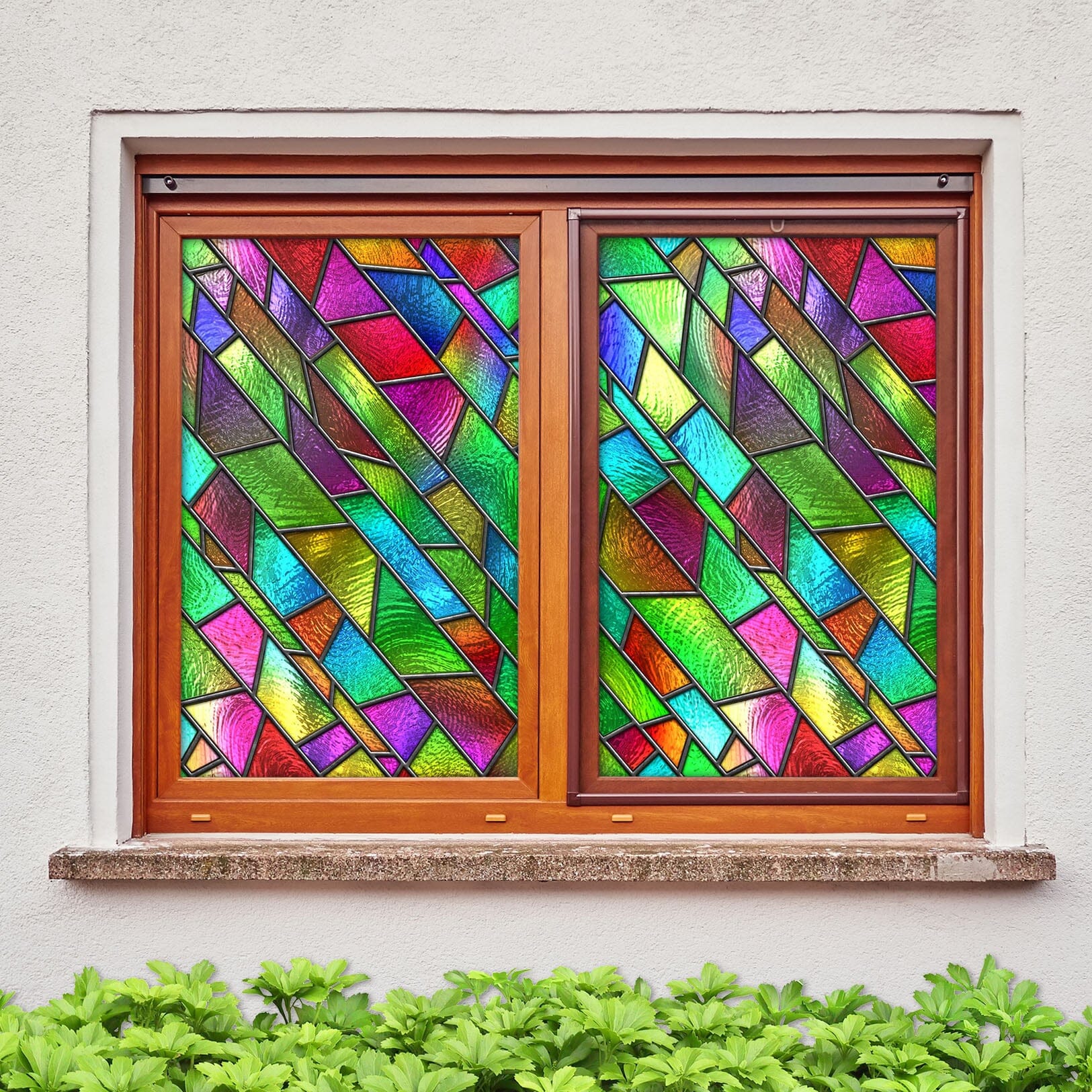 3D Green Square 226 Window Film Print Sticker Cling Stained Glass UV Block Wallpaper AJ Wallpaper 2