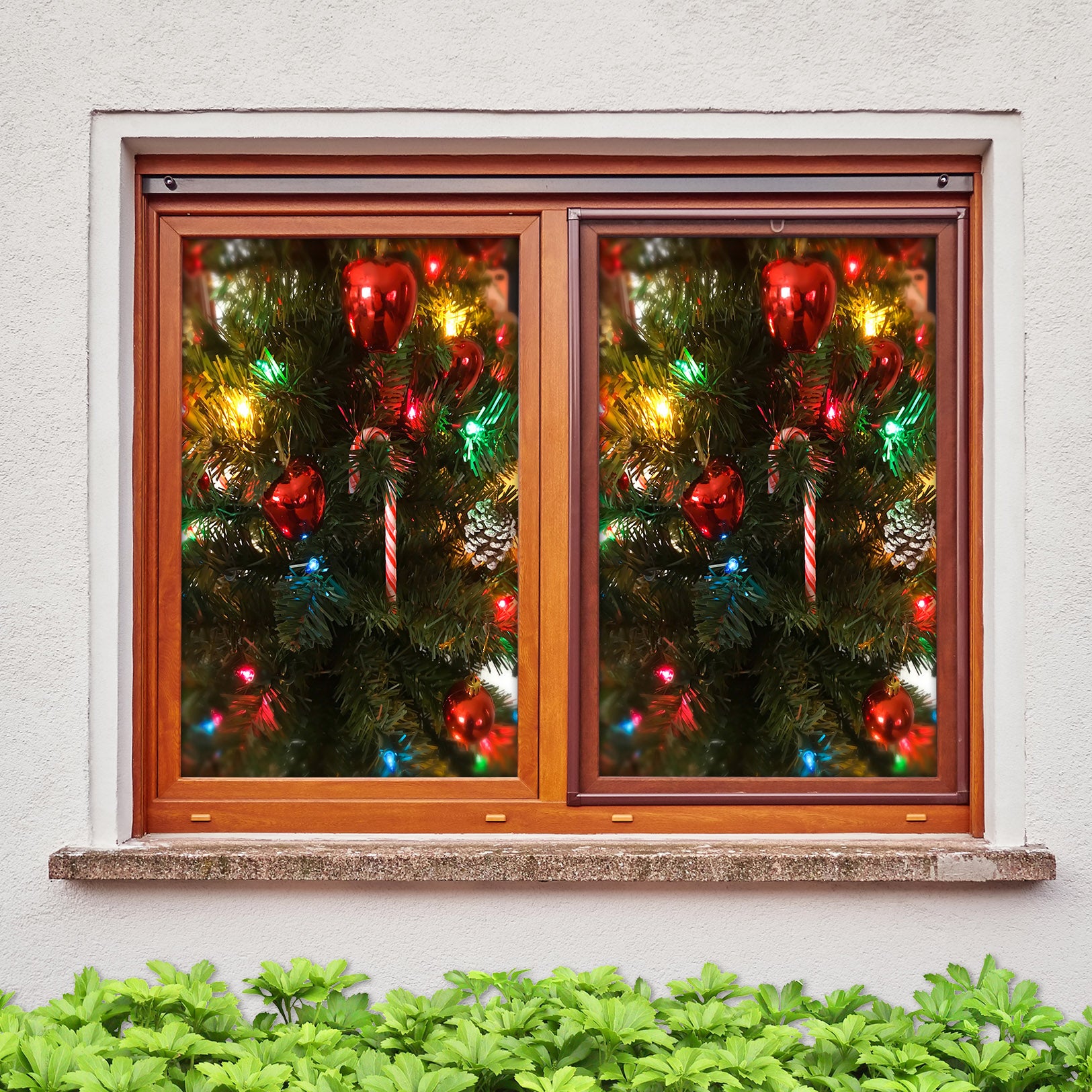 3D Christmas Ornaments 43049 Christmas Window Film Print Sticker Cling Stained Glass Xmas