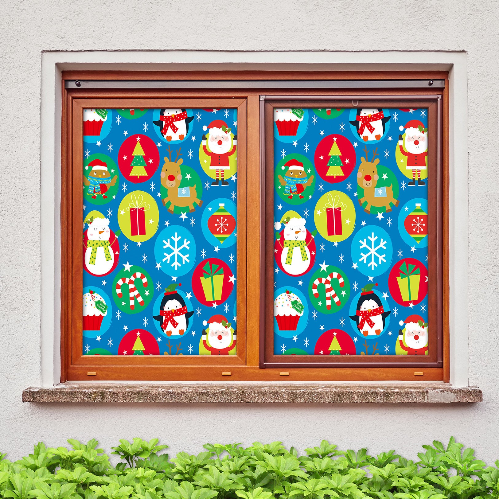 3D Christmas Pattern 43154 Christmas Window Film Print Sticker Cling Stained Glass Xmas