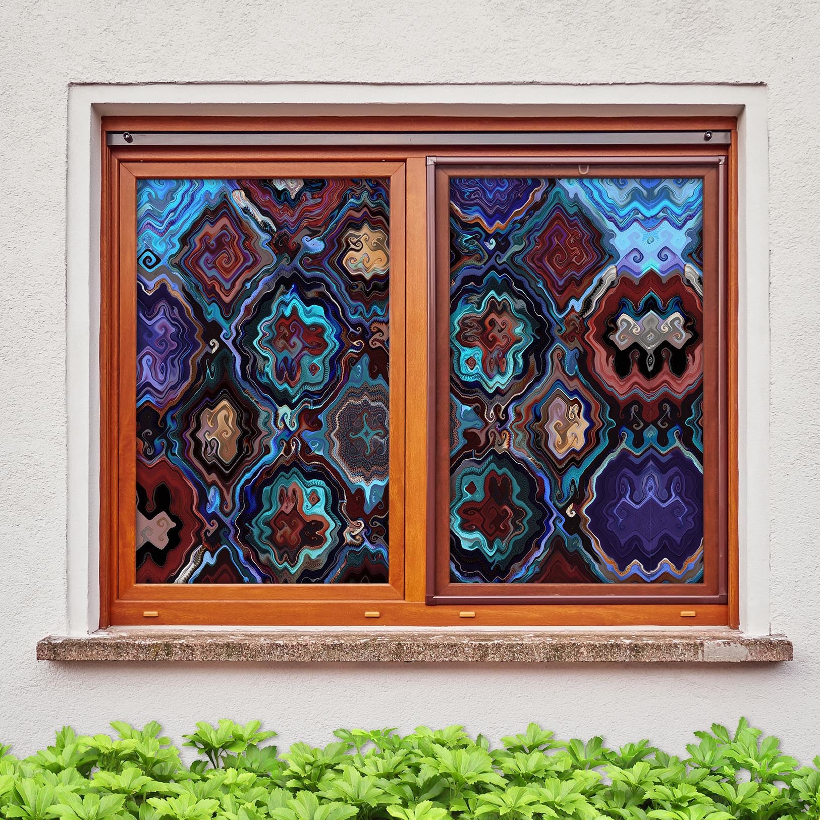 3D Abstract Art Pattern 333 Window Film Print Sticker Cling Stained Glass UV Block