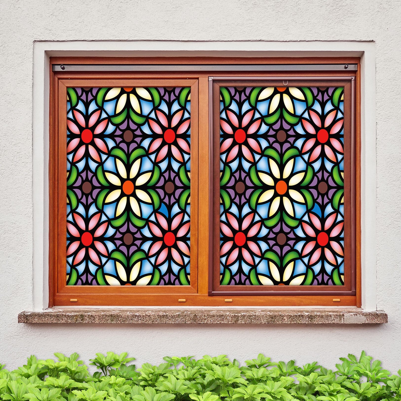 3D Colored Flower 296 Window Film Print Sticker Cling Stained Glass UV Block Wallpaper AJ Wallpaper 2