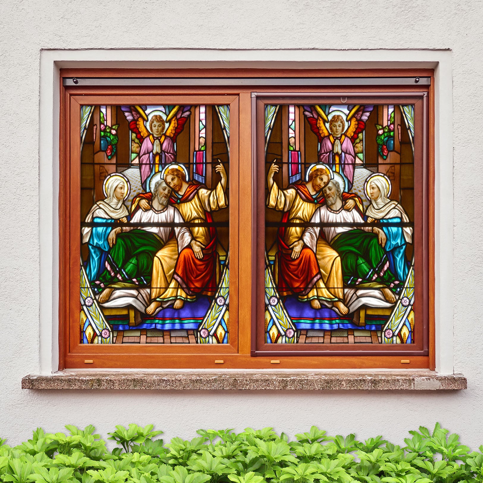 3D Church Man 045 Window Film Print Sticker Cling Stained Glass UV Block